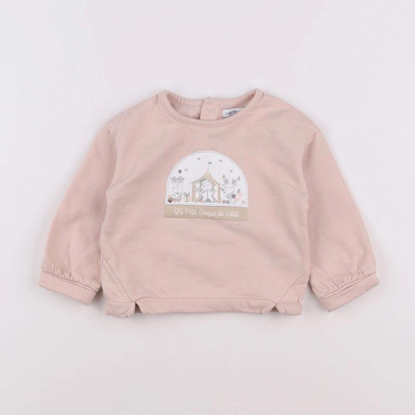 Vertbaudet - sweat rose - 12 mois