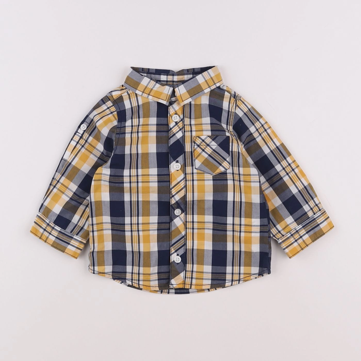 Tape à l'oeil - chemise bleu, jaune - 6 mois