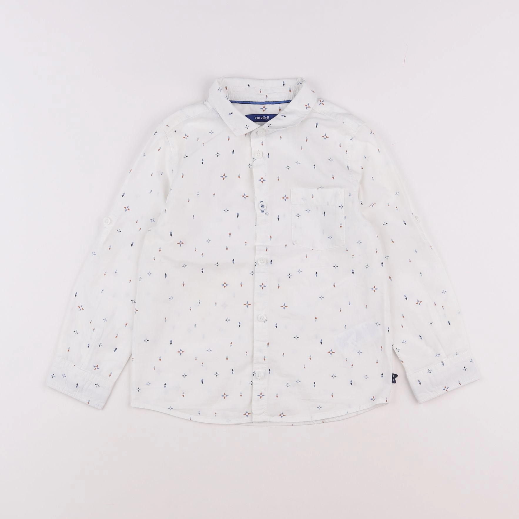 Okaidi - chemise blanc, bleu - 4 ans