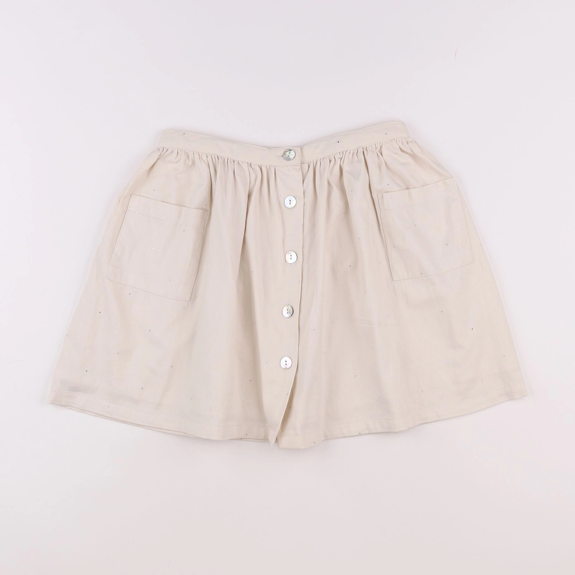 Bonton - jupe beige, argent - 8 ans