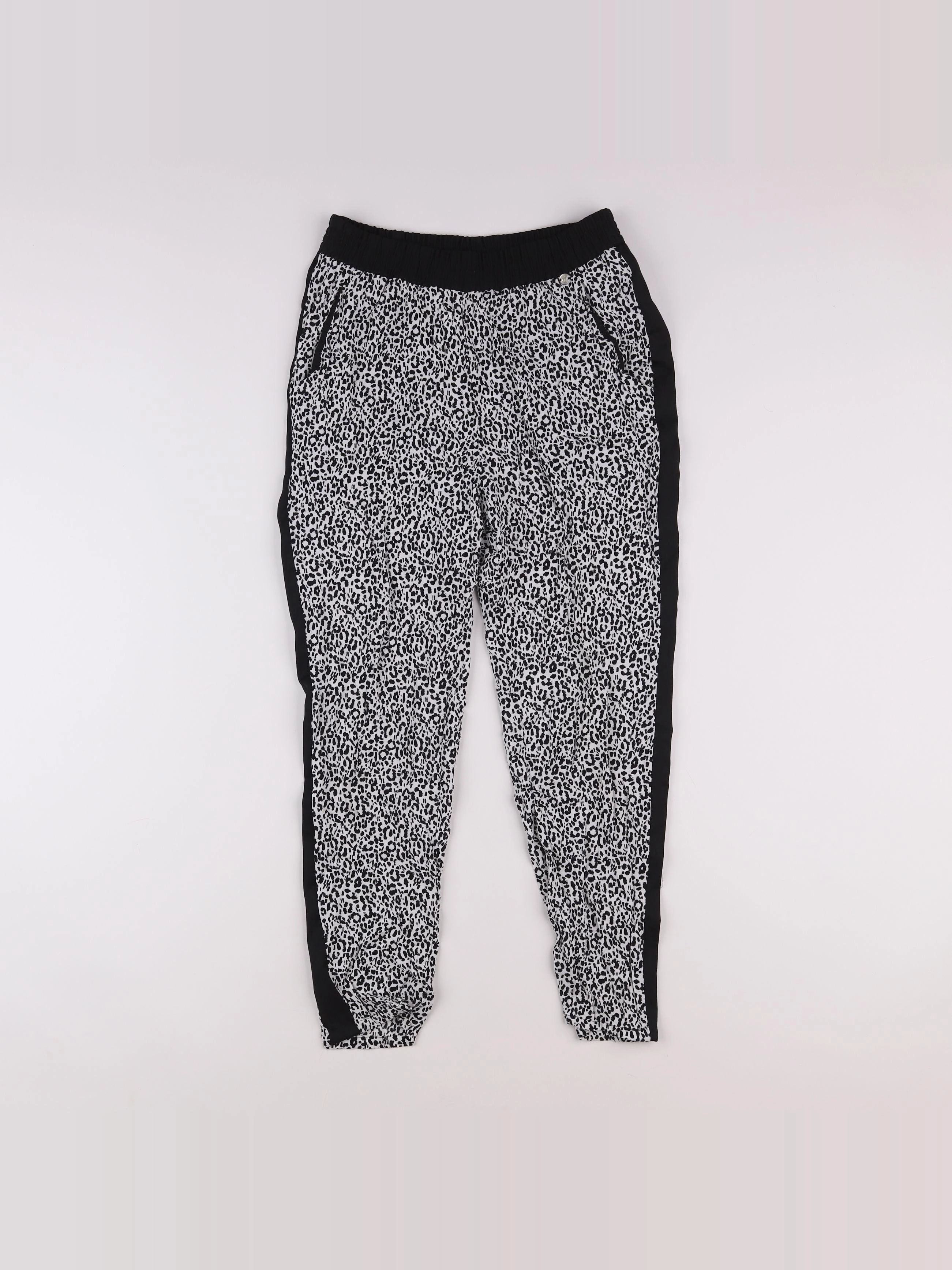 IKKS - pantalon blanc, noir - 14 ans