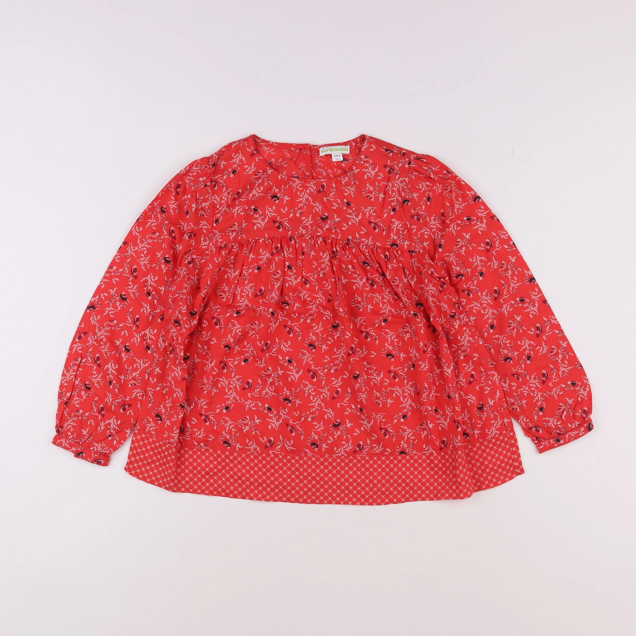 Vertbaudet - blouse rouge - 7 ans