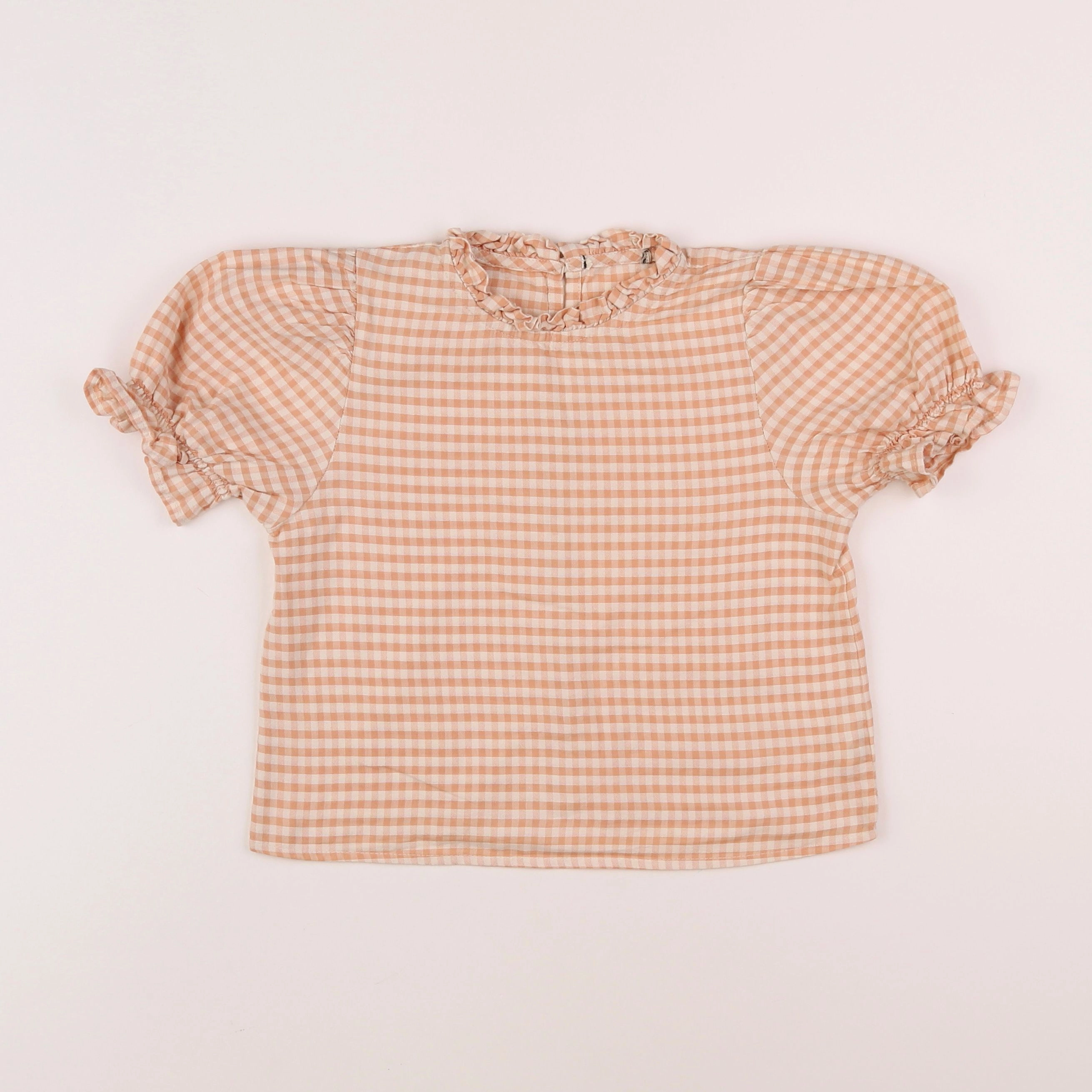 The new society - blouse blanc, orange - 5/6 ans