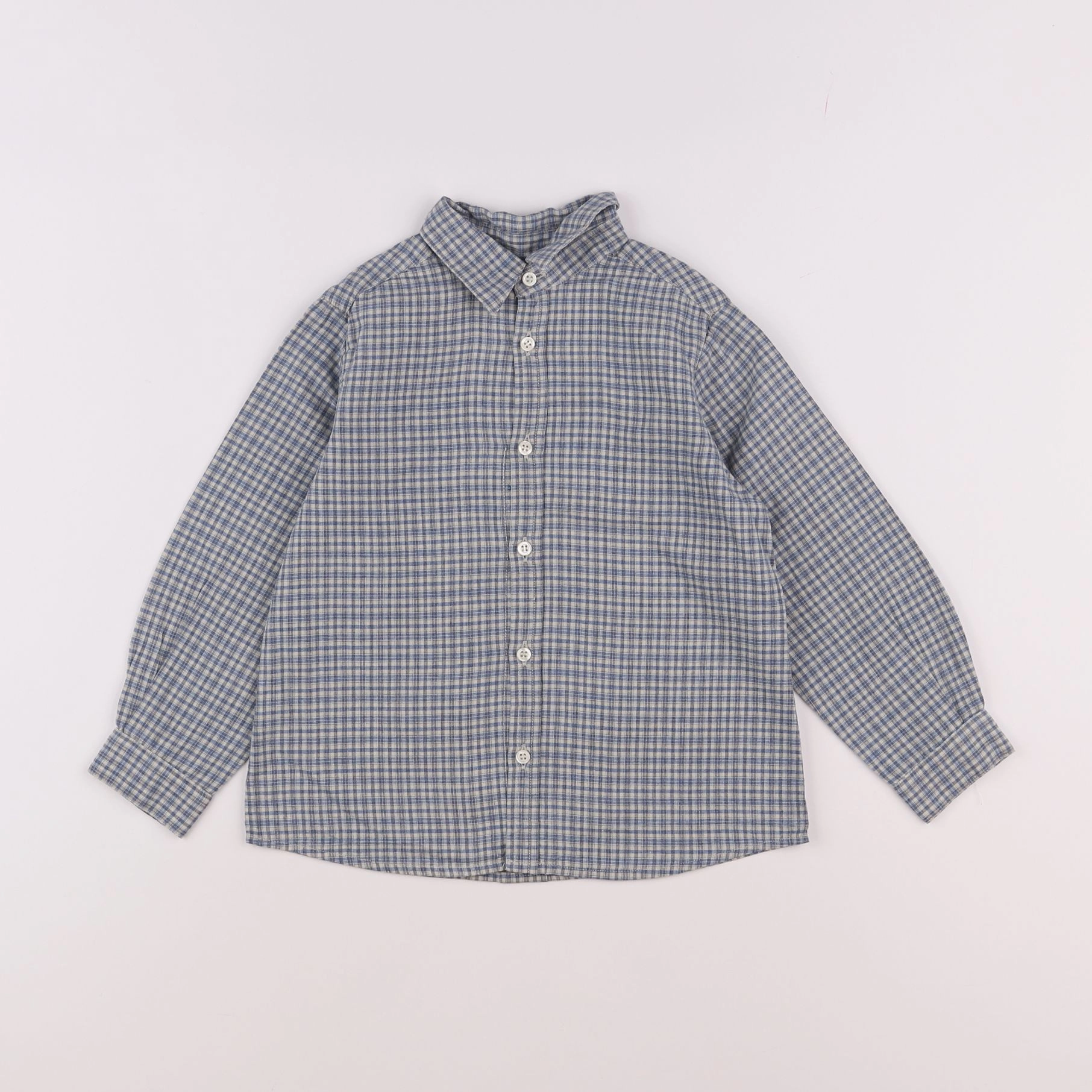 Bonpoint - chemise bleu, gris - 4 ans