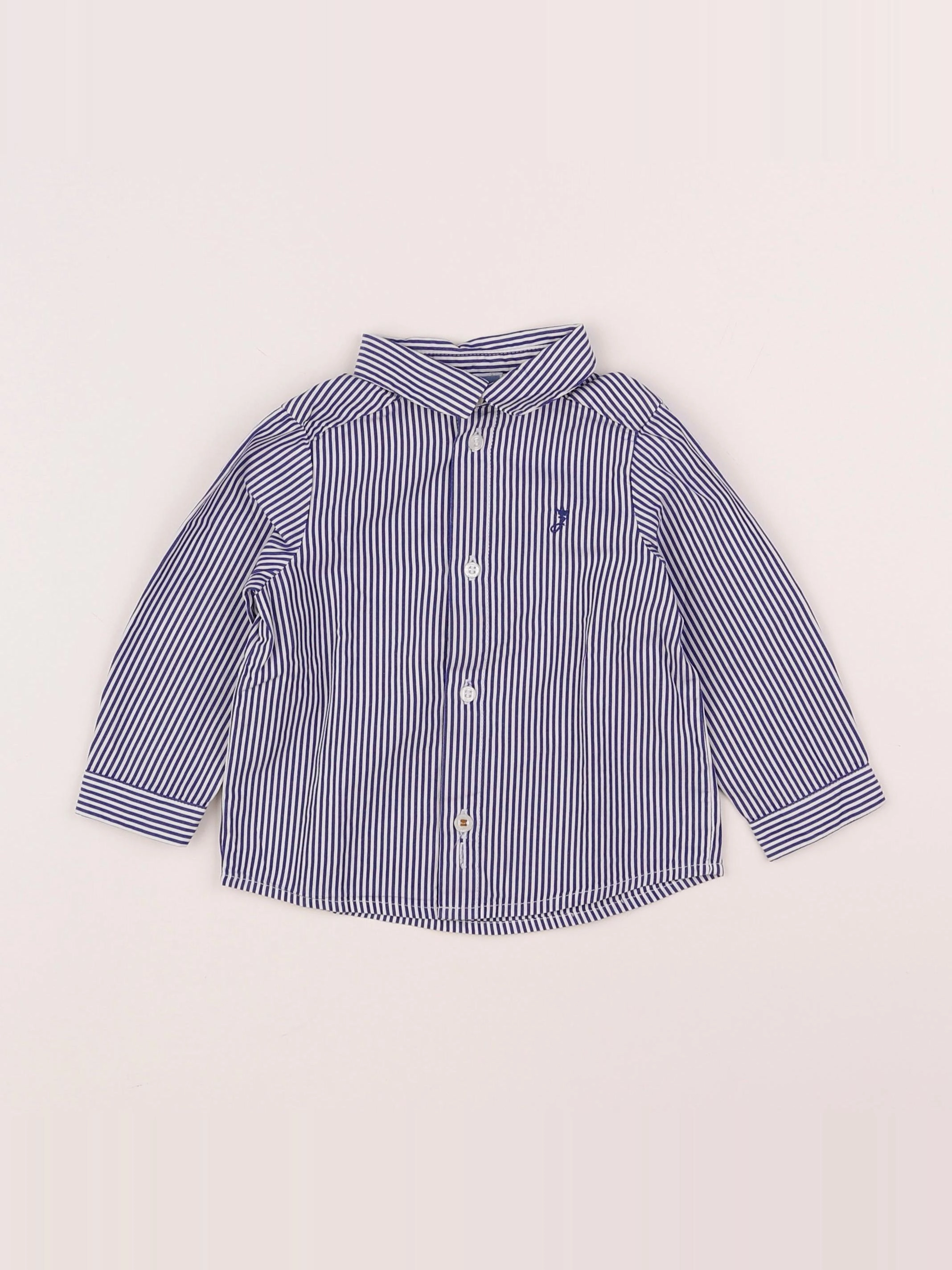 Jacadi - chemise bleu, blanc - 12 mois