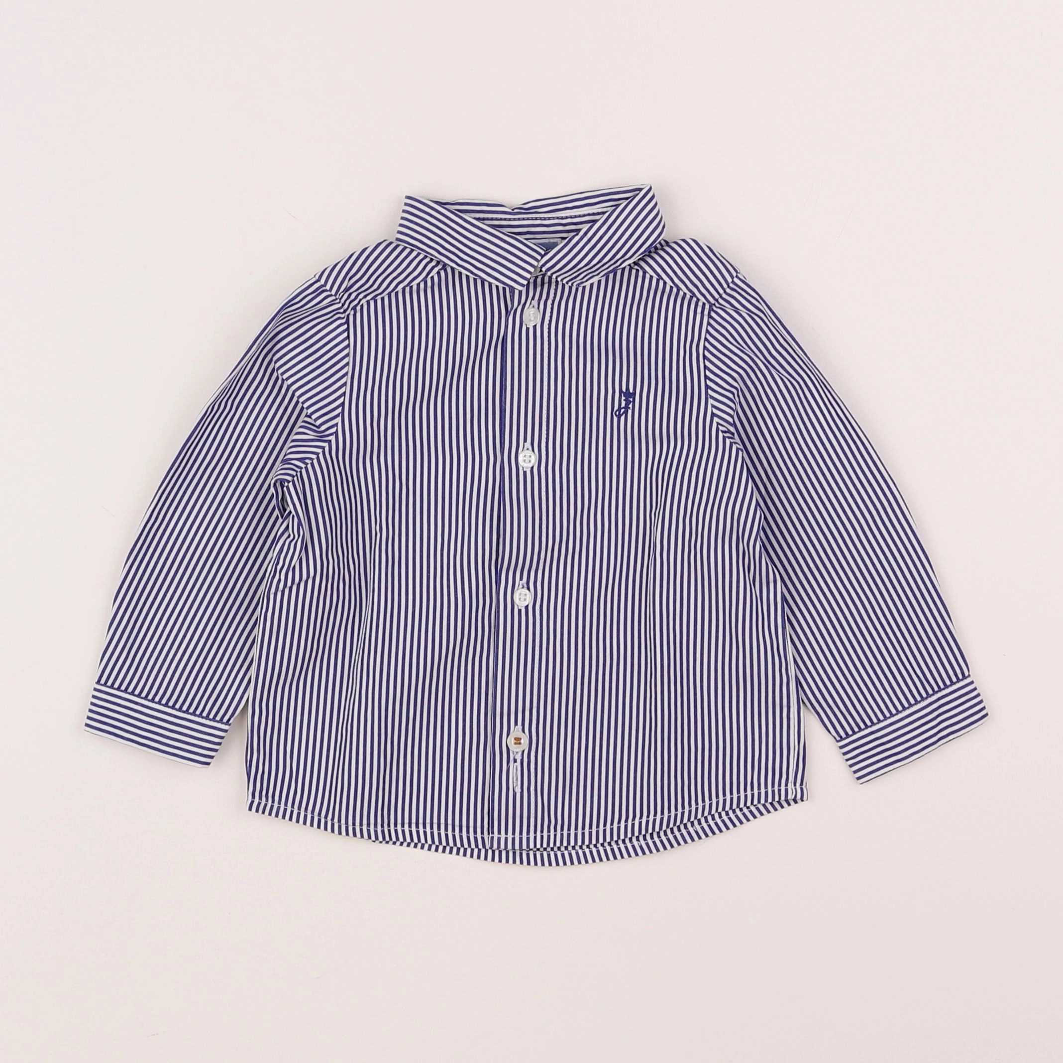 Jacadi - chemise bleu, blanc - 12 mois