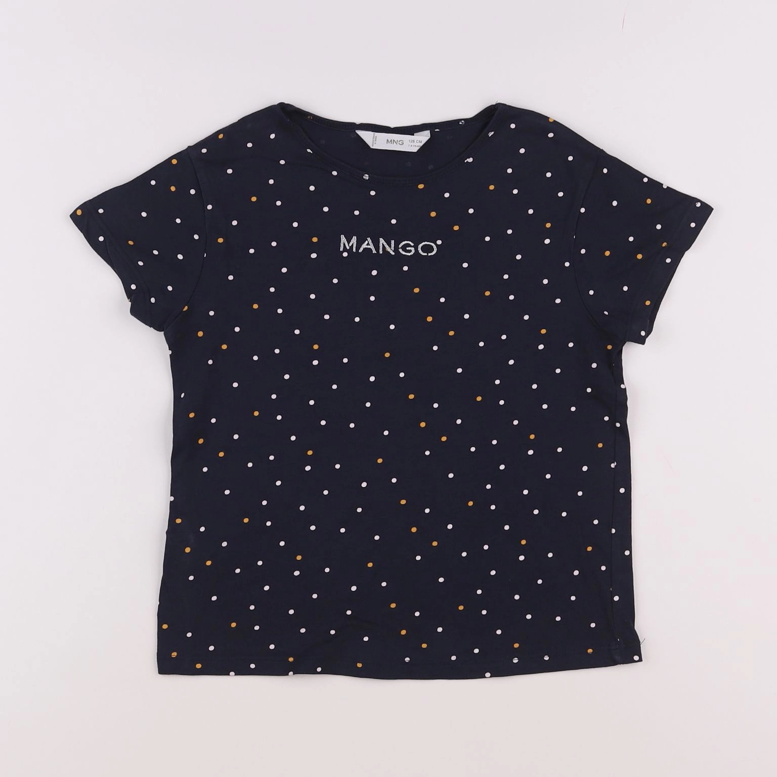 Mango - tee-shirt bleu - 7/8 ans