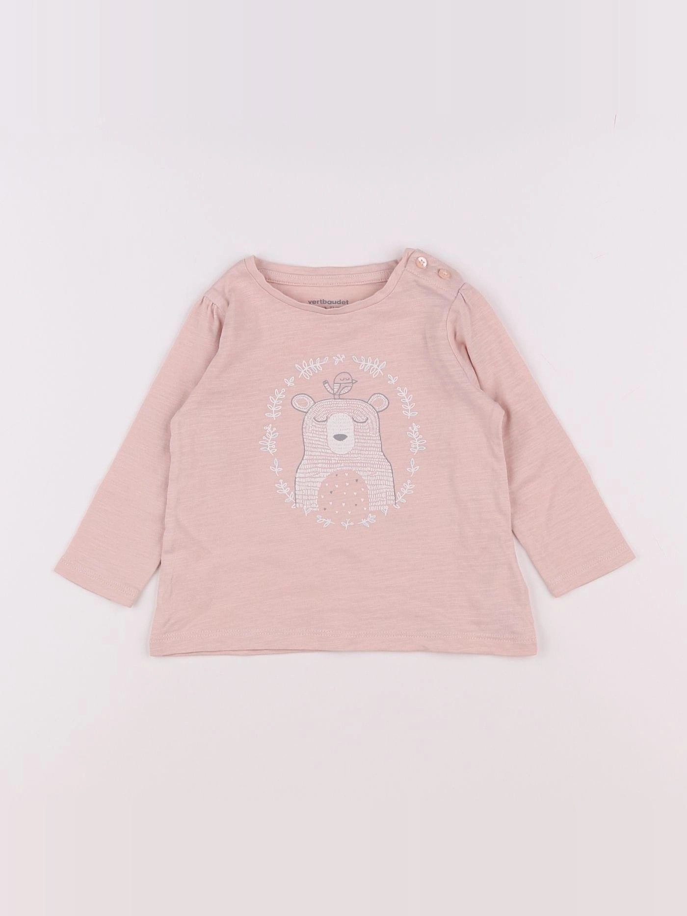 Vertbaudet - tee-shirt rose - 9 mois