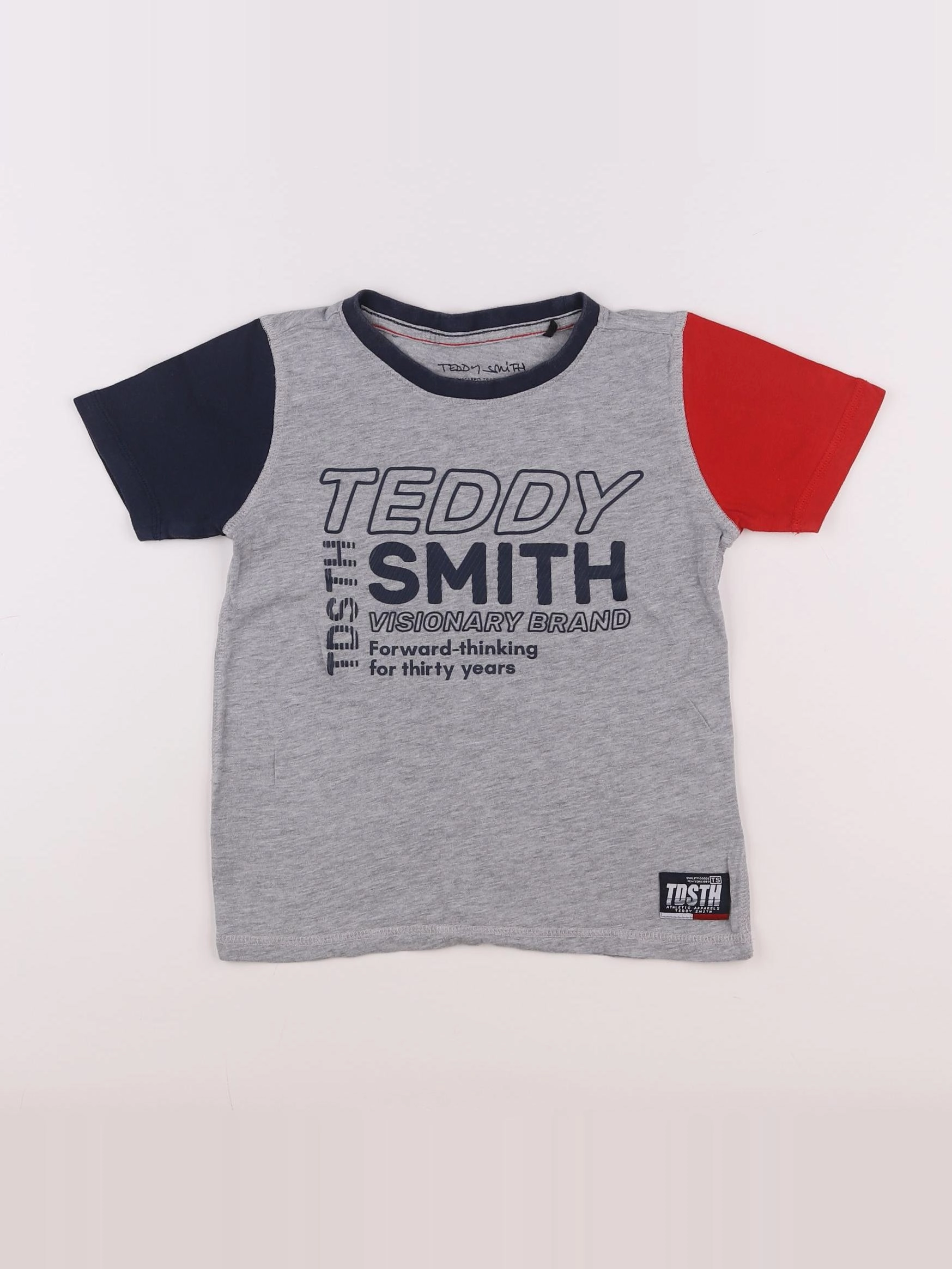 Teddy Smith - tee-shirt gris, bleu - 8 ans