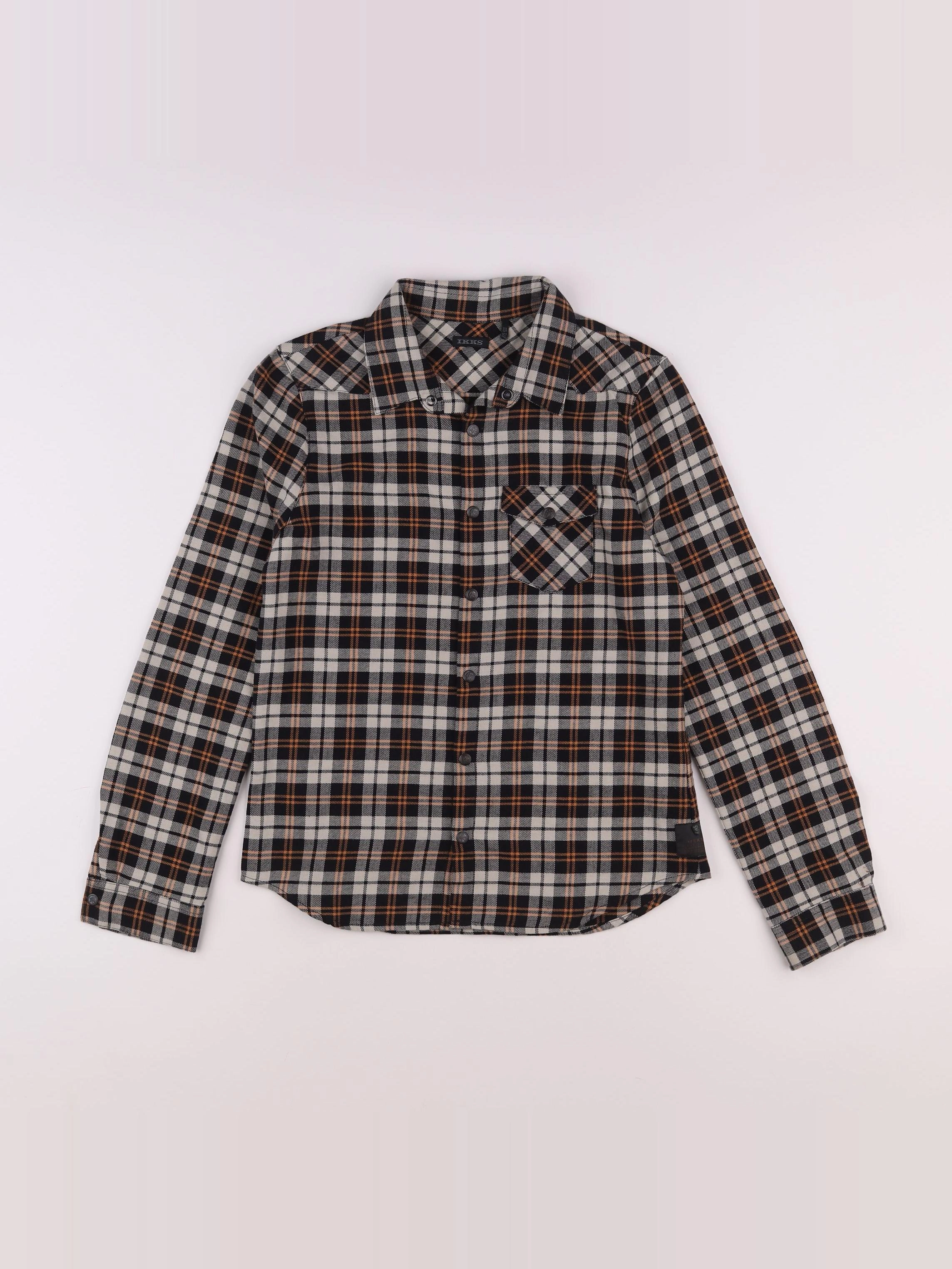 IKKS - chemise beige, noir - 12 ans