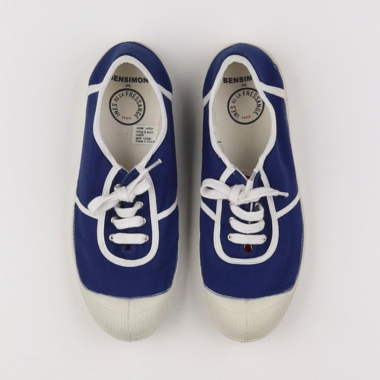 Bensimon - tennis à scratch/ lacets bleu - pointure 36