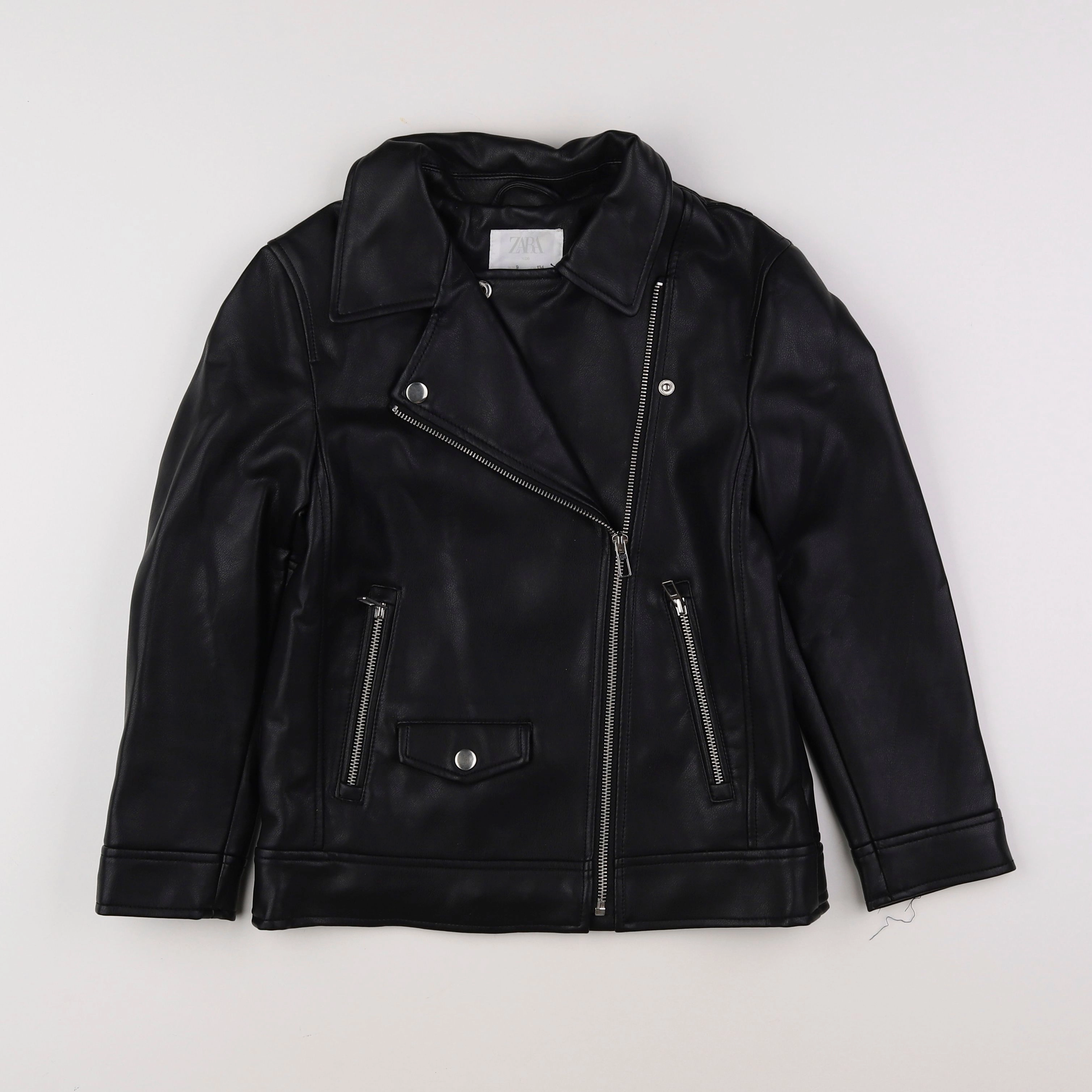 Zara - veste simili cuir noir - 9 ans