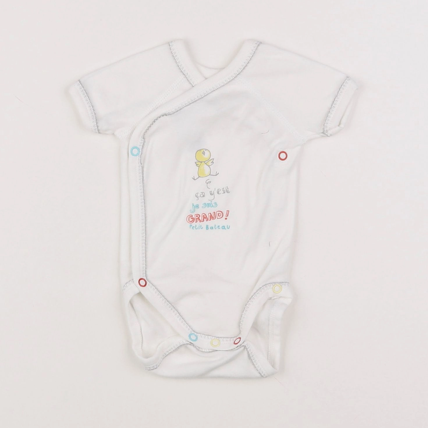 Petit Bateau - body blanc - 0 mois