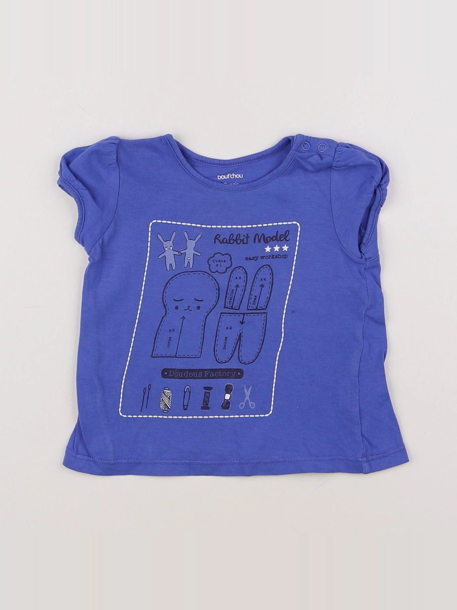 Boutchou - tee-shirt bleu - 6 mois