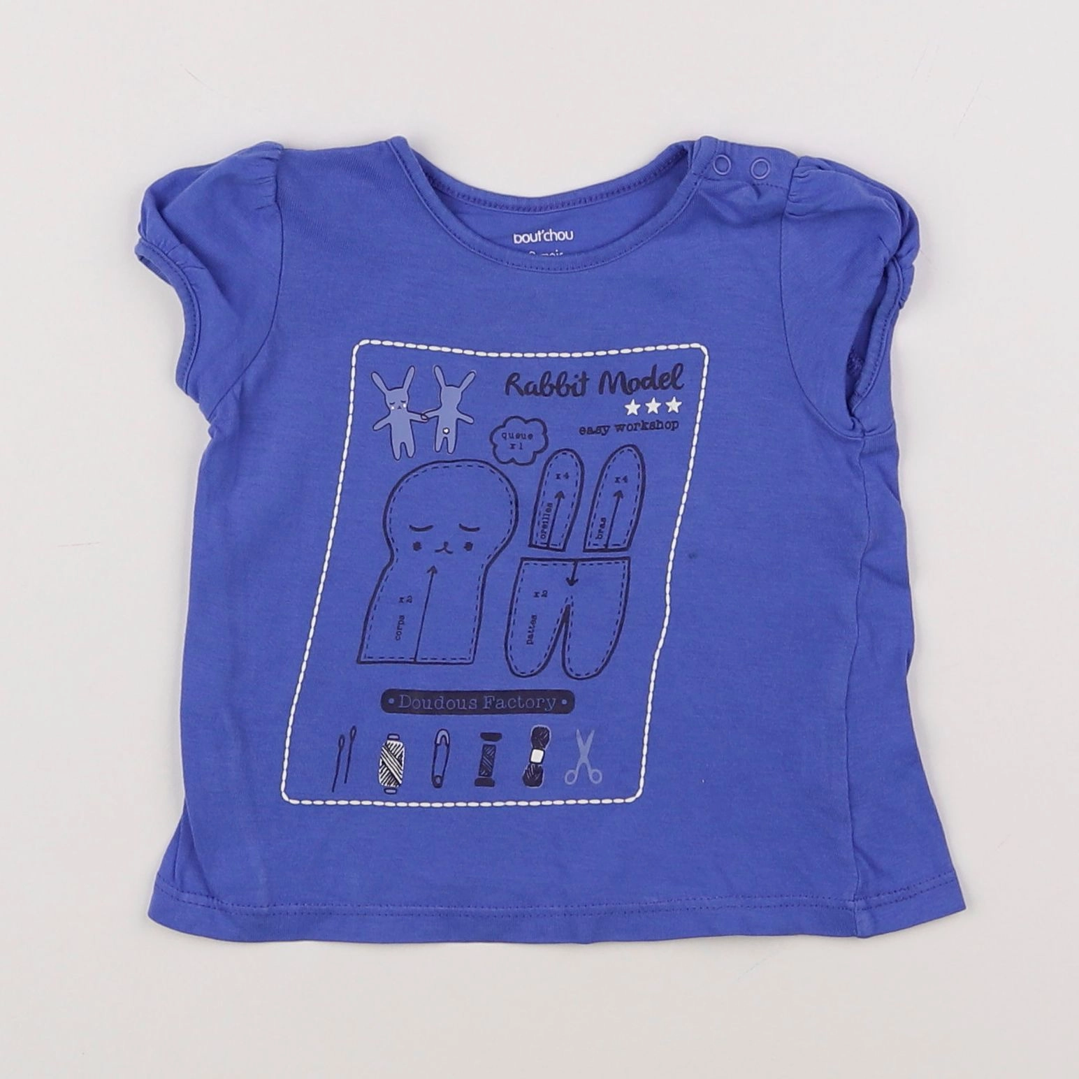 Boutchou - tee-shirt bleu - 6 mois