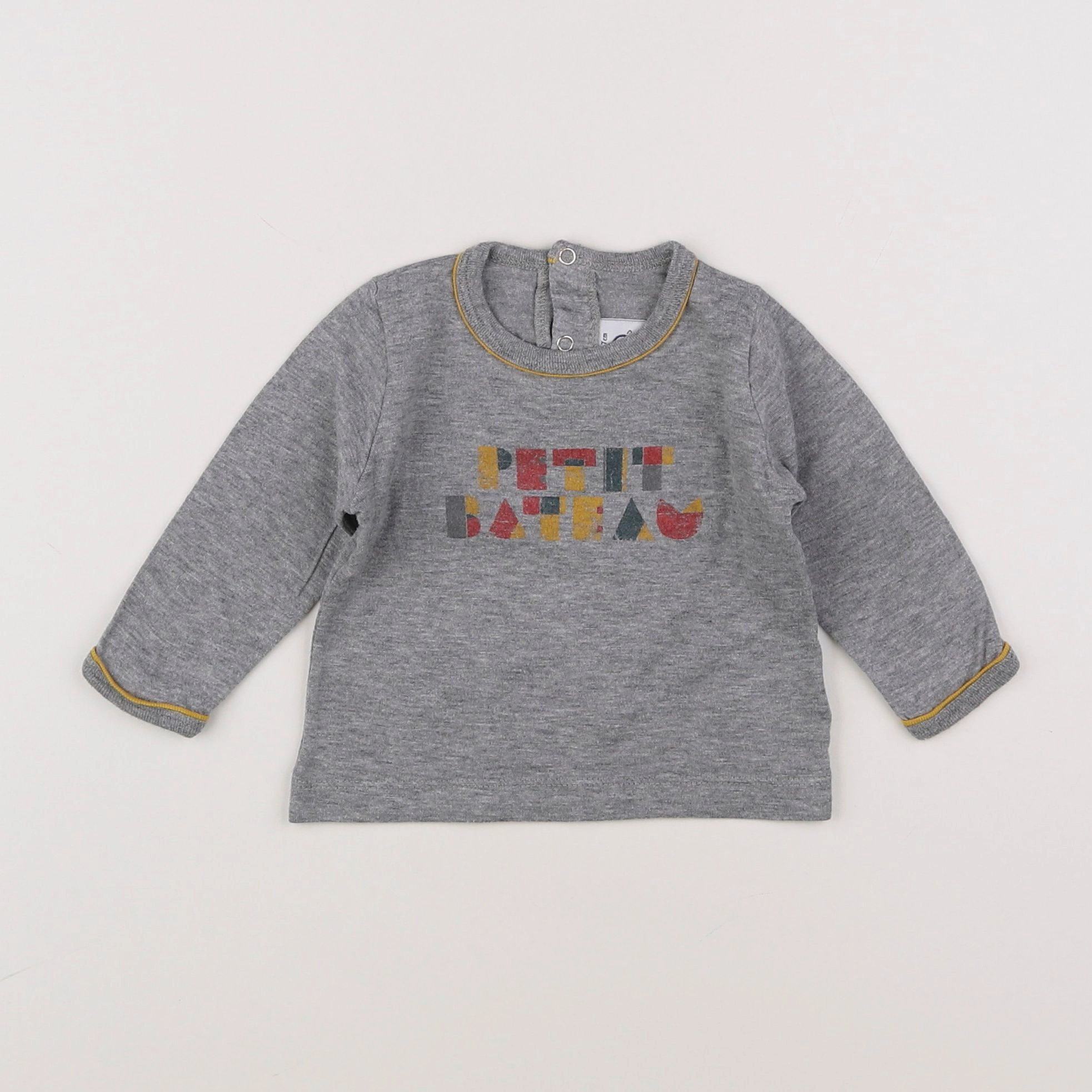 Petit Bateau - tee-shirt gris - 6 mois