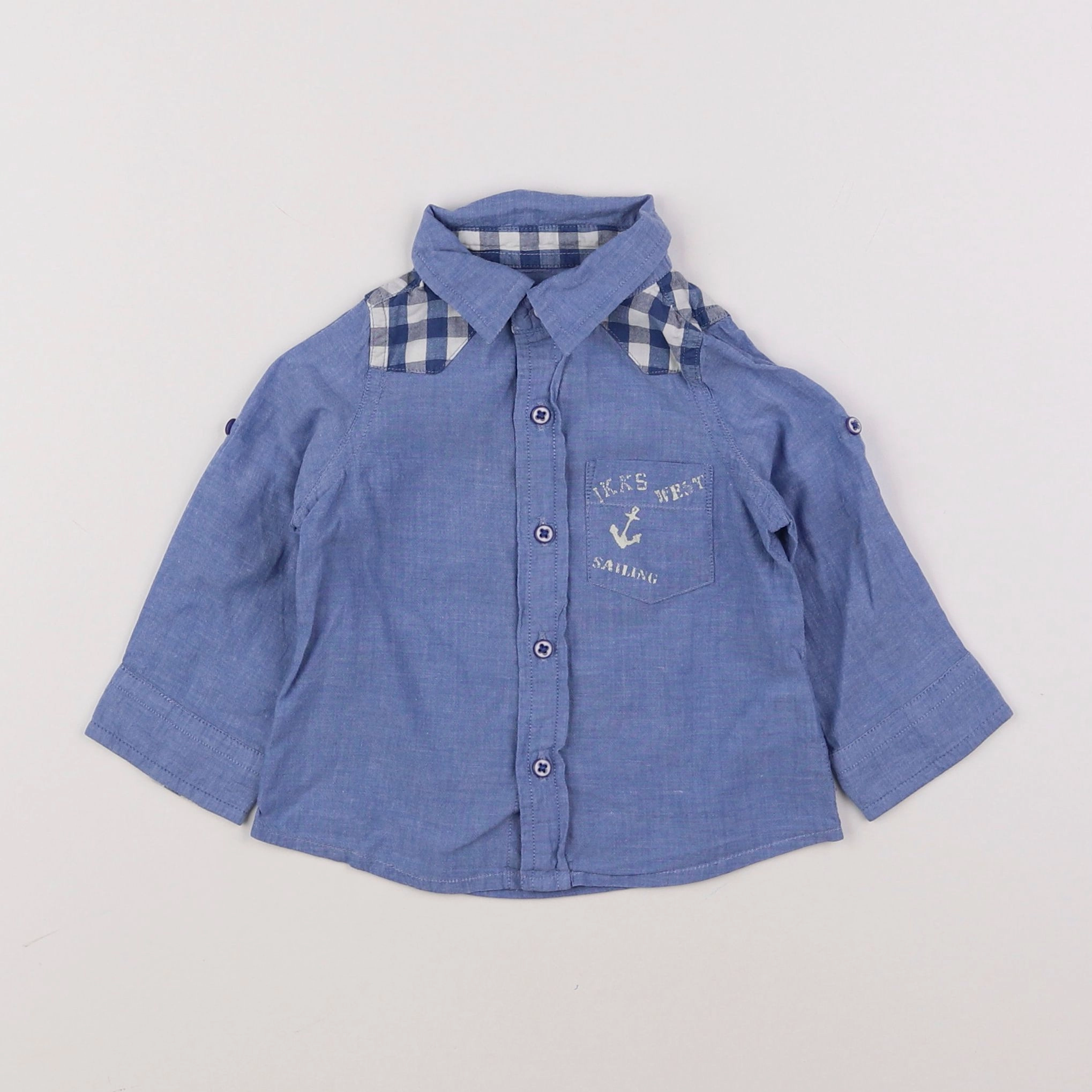 IKKS - chemise bleu - 6 mois