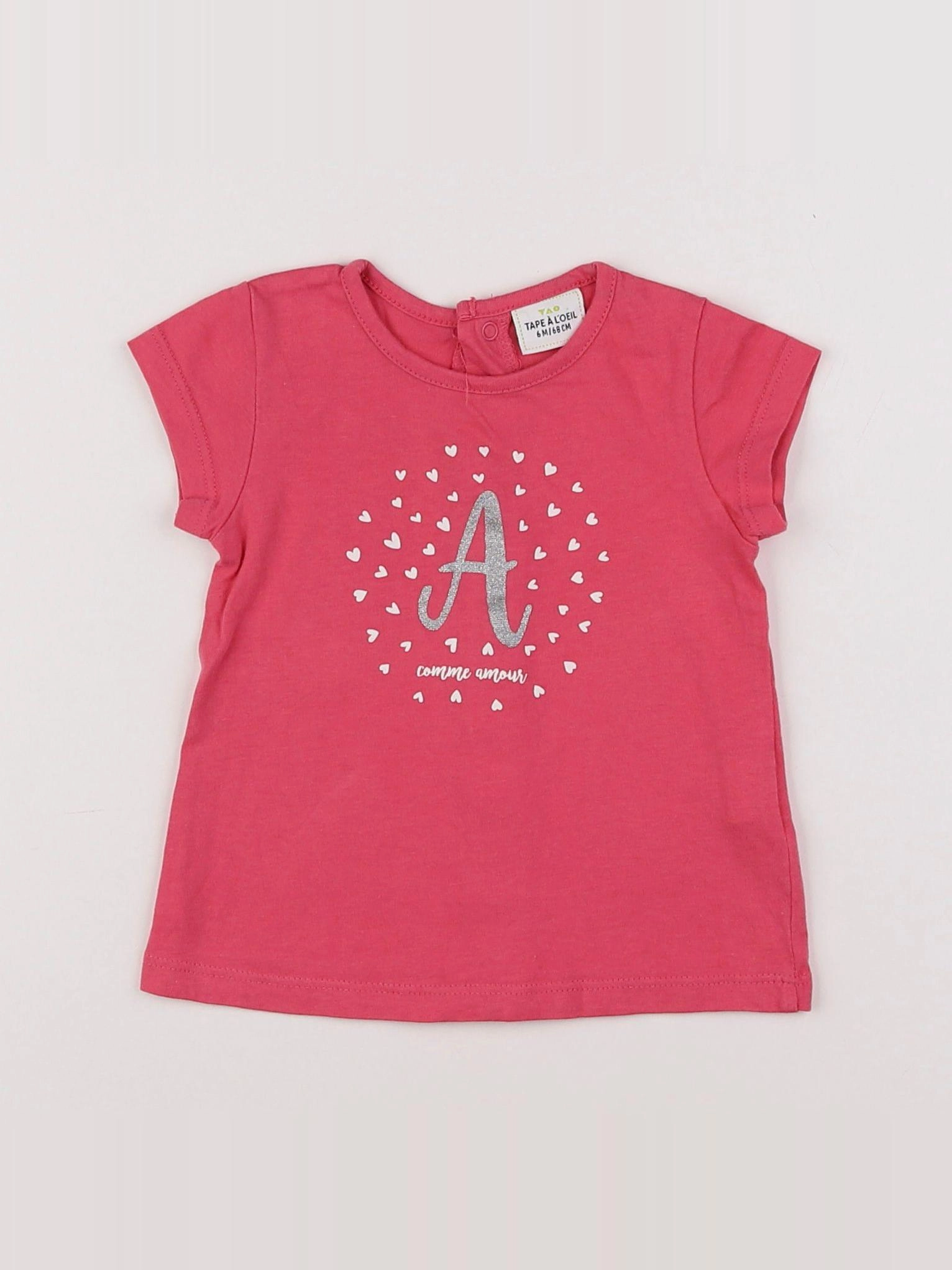 Tape à l'oeil - tee-shirt rose - 6 mois