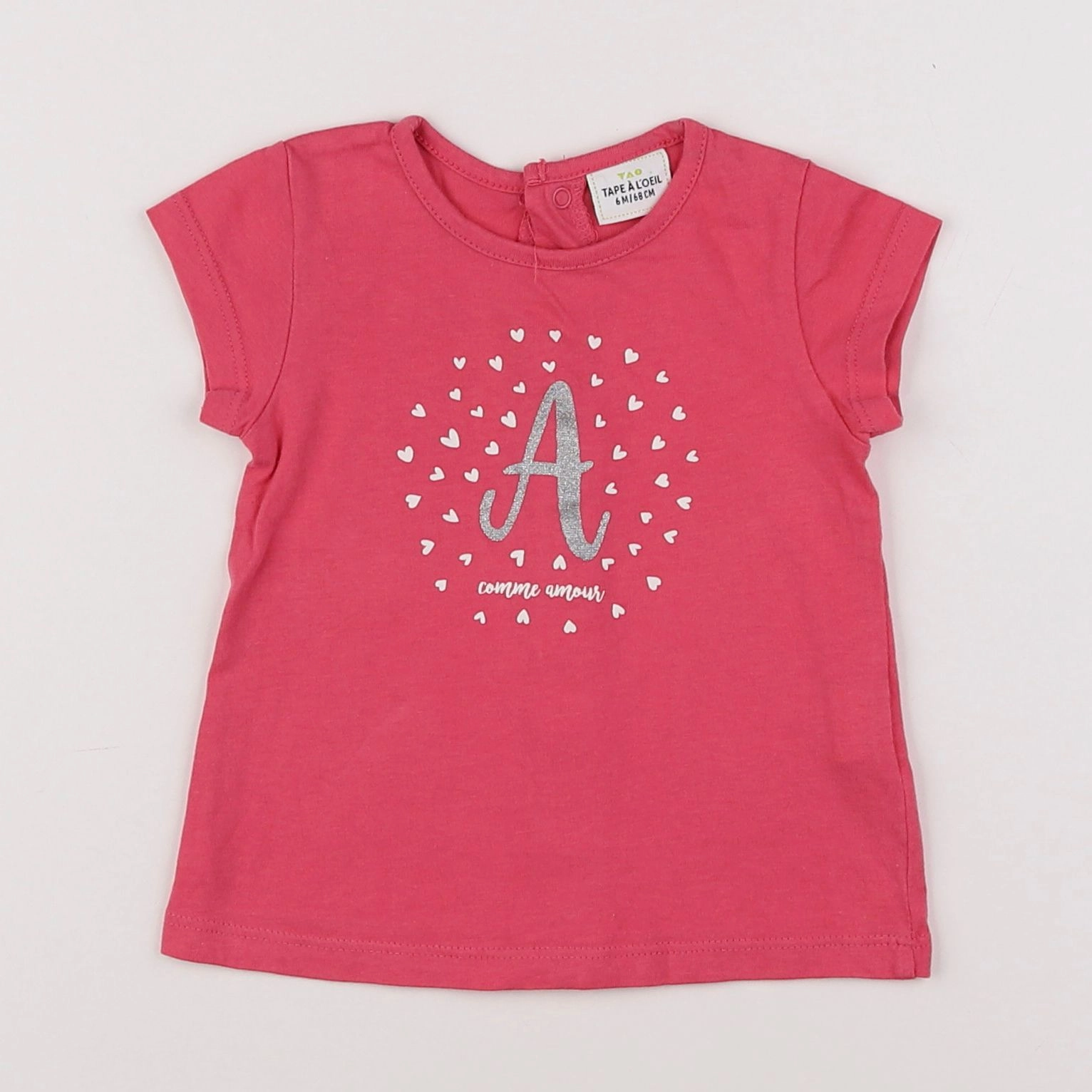 Tape à l'oeil - tee-shirt rose - 6 mois