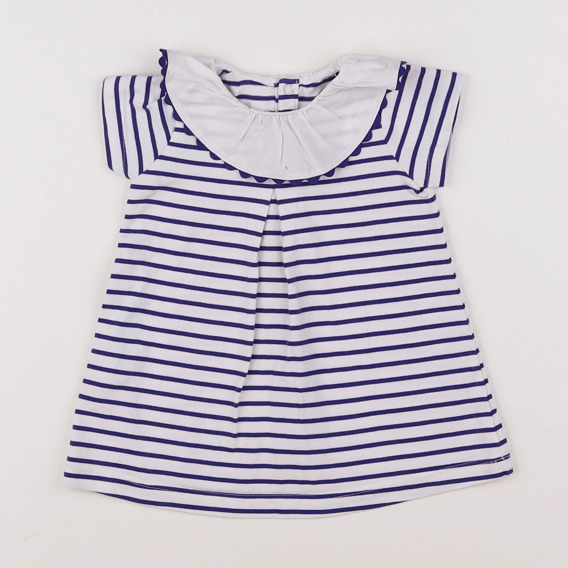 Jacadi - robe bleu, blanc - 12 mois