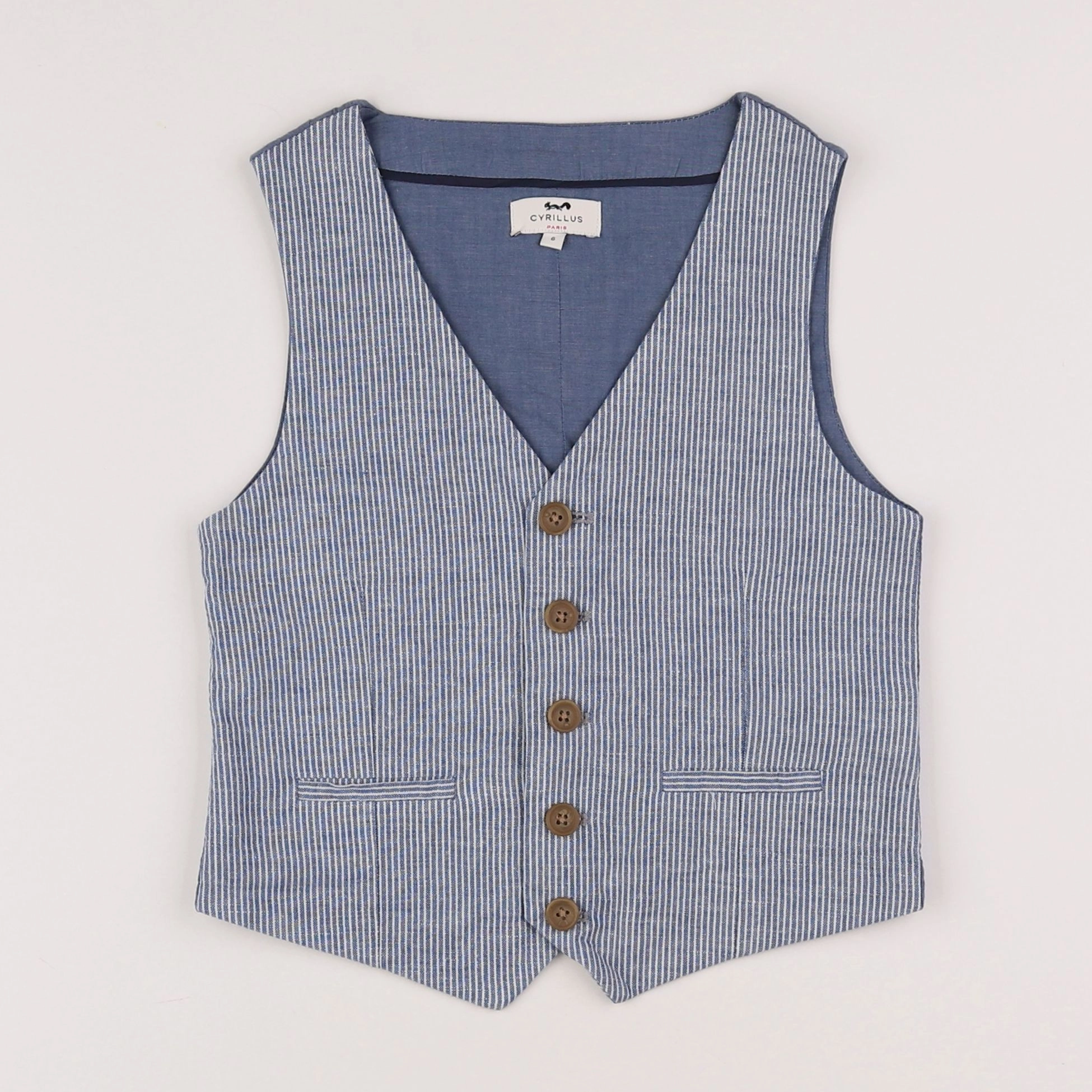 Cyrillus - gilet bleu - 6 ans