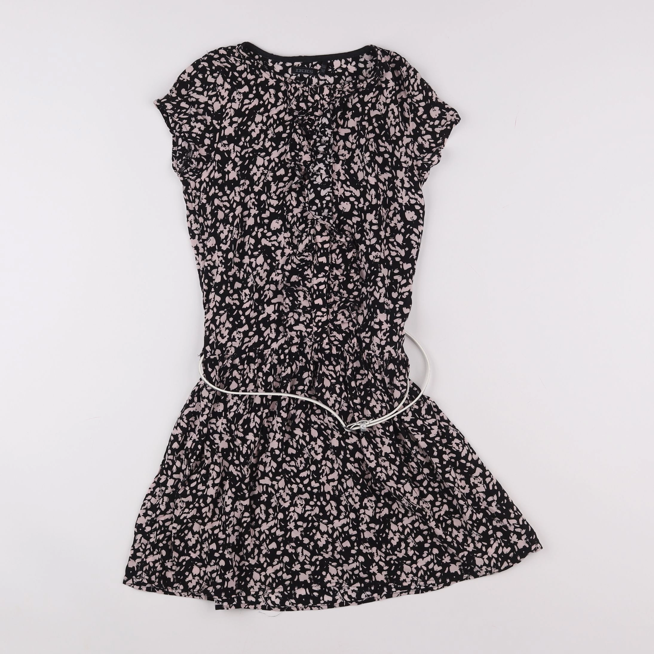 IKKS - robe rose, noir - 10 ans