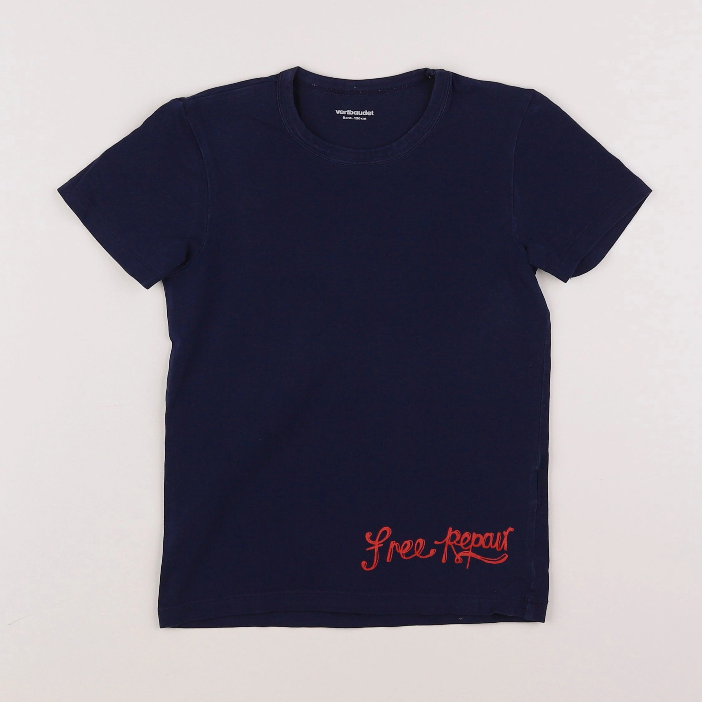 Vertbaudet - tee-shirt bleu, rouge - 8 ans