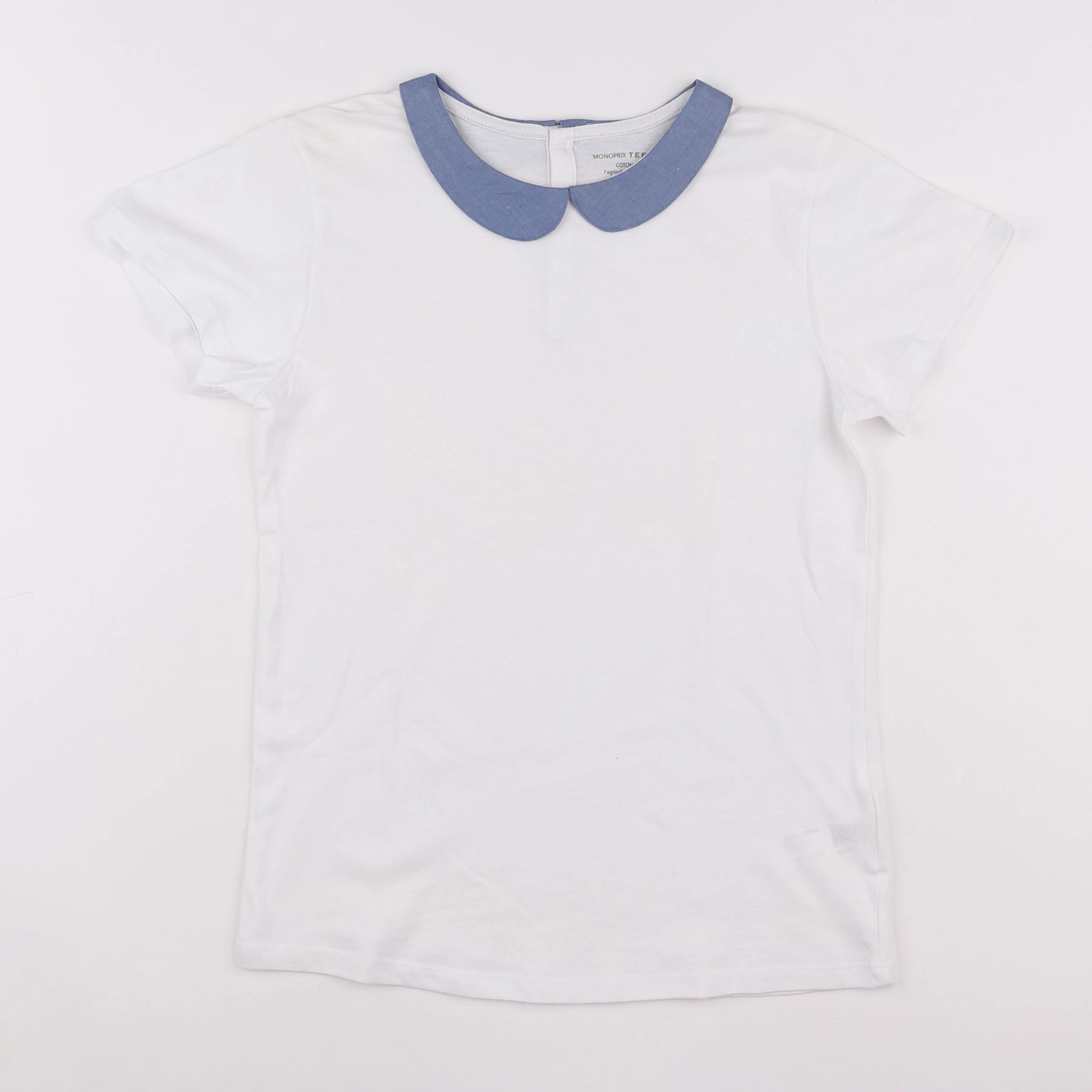 Monoprix - tee-shirt blanc, bleu - 14 ans