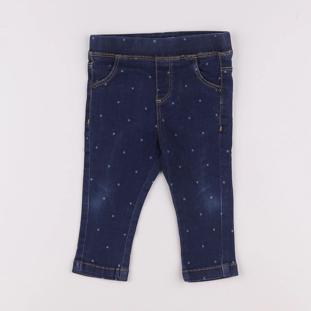 Vertbaudet - jegging bleu - 9 mois