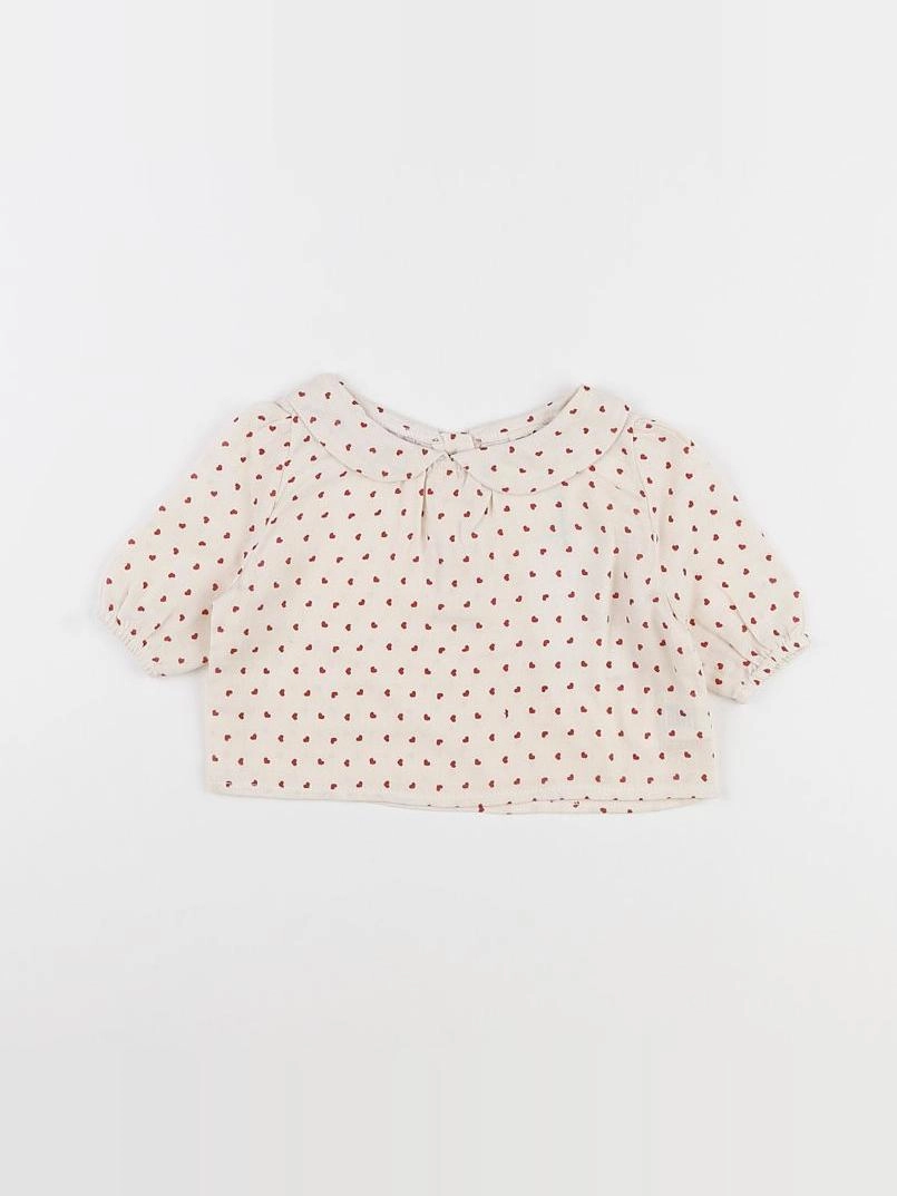 Marsou - blouse "PALMELLA" beige, rouge - 6 mois