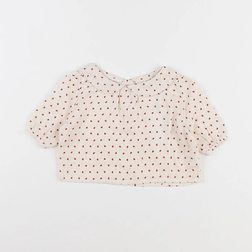 Marsou - blouse "PALMELLA" beige, rouge - 6 mois