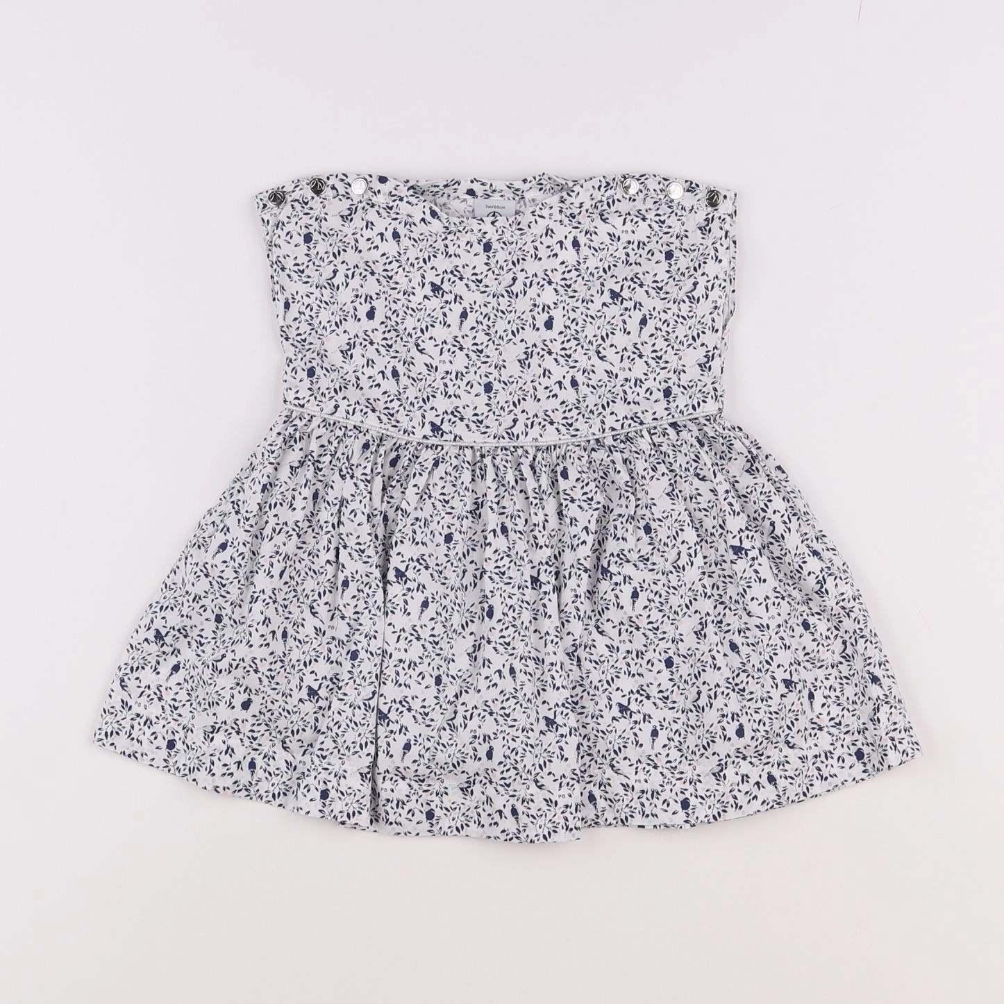 Petit Bateau - robe bleu - 3 mois