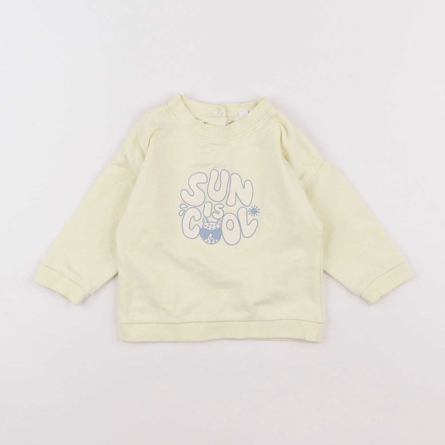 Vertbaudet - sweat jaune - 12 mois