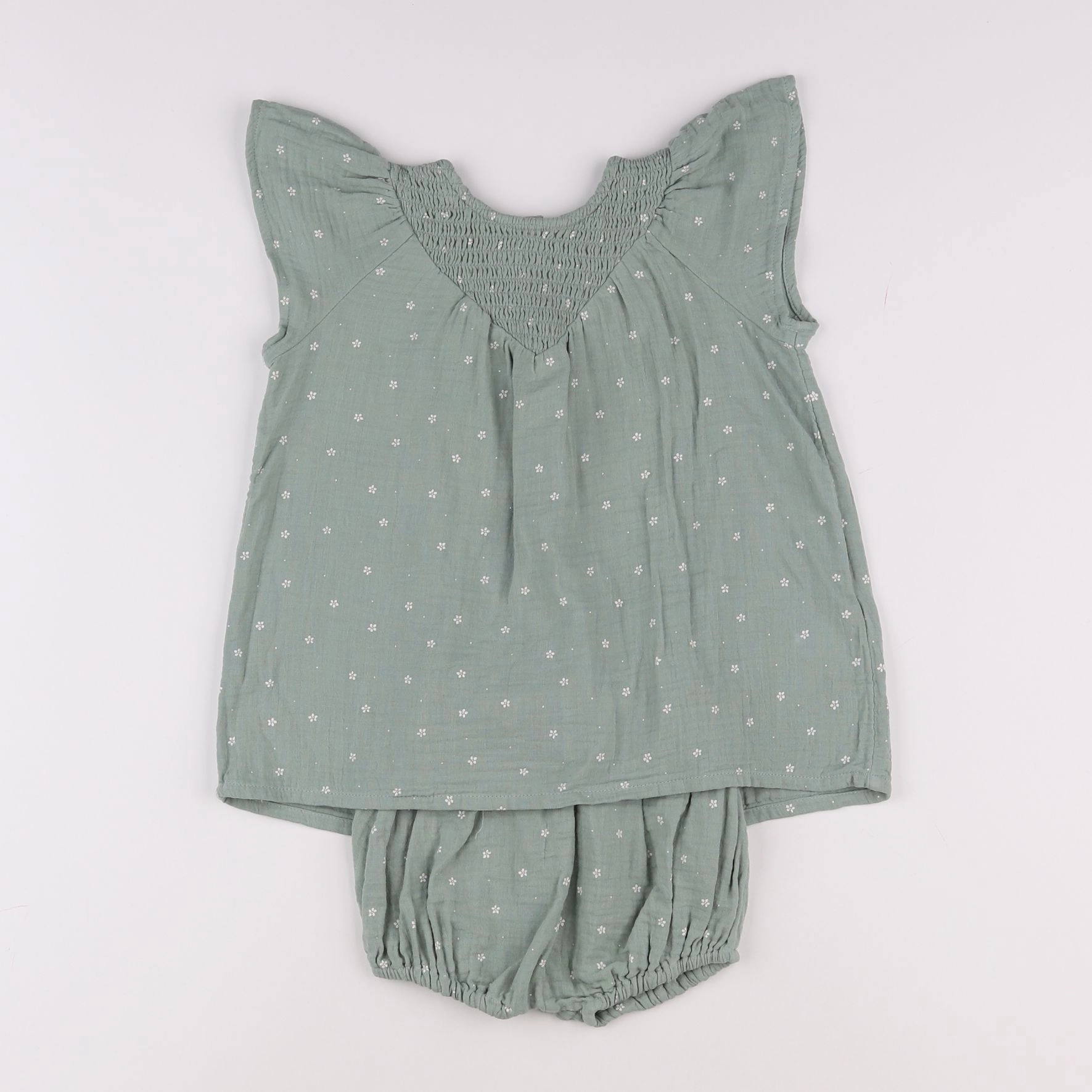Vertbaudet - robe vert - 12 mois