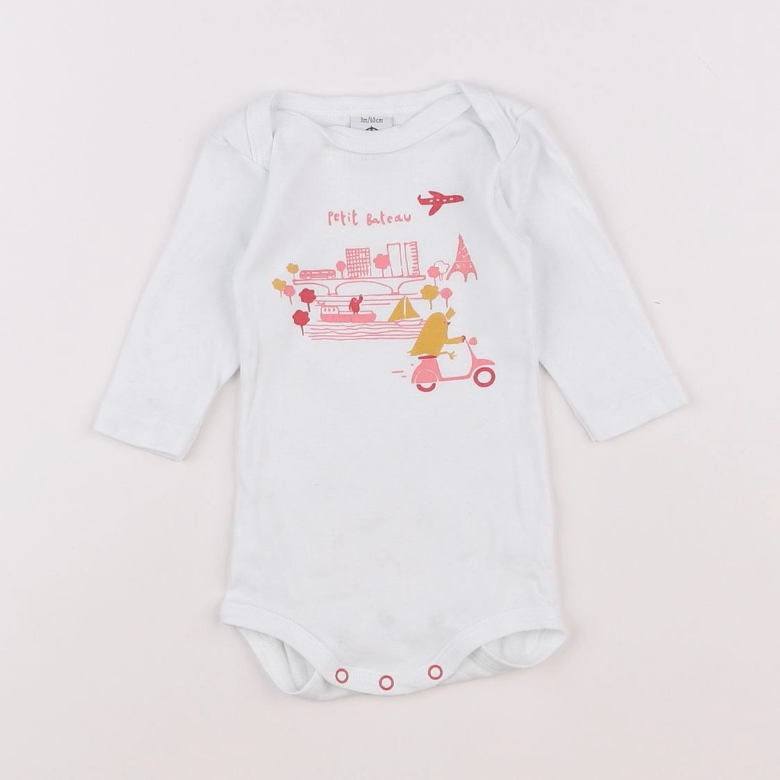 Petit Bateau - body blanc - 3 mois