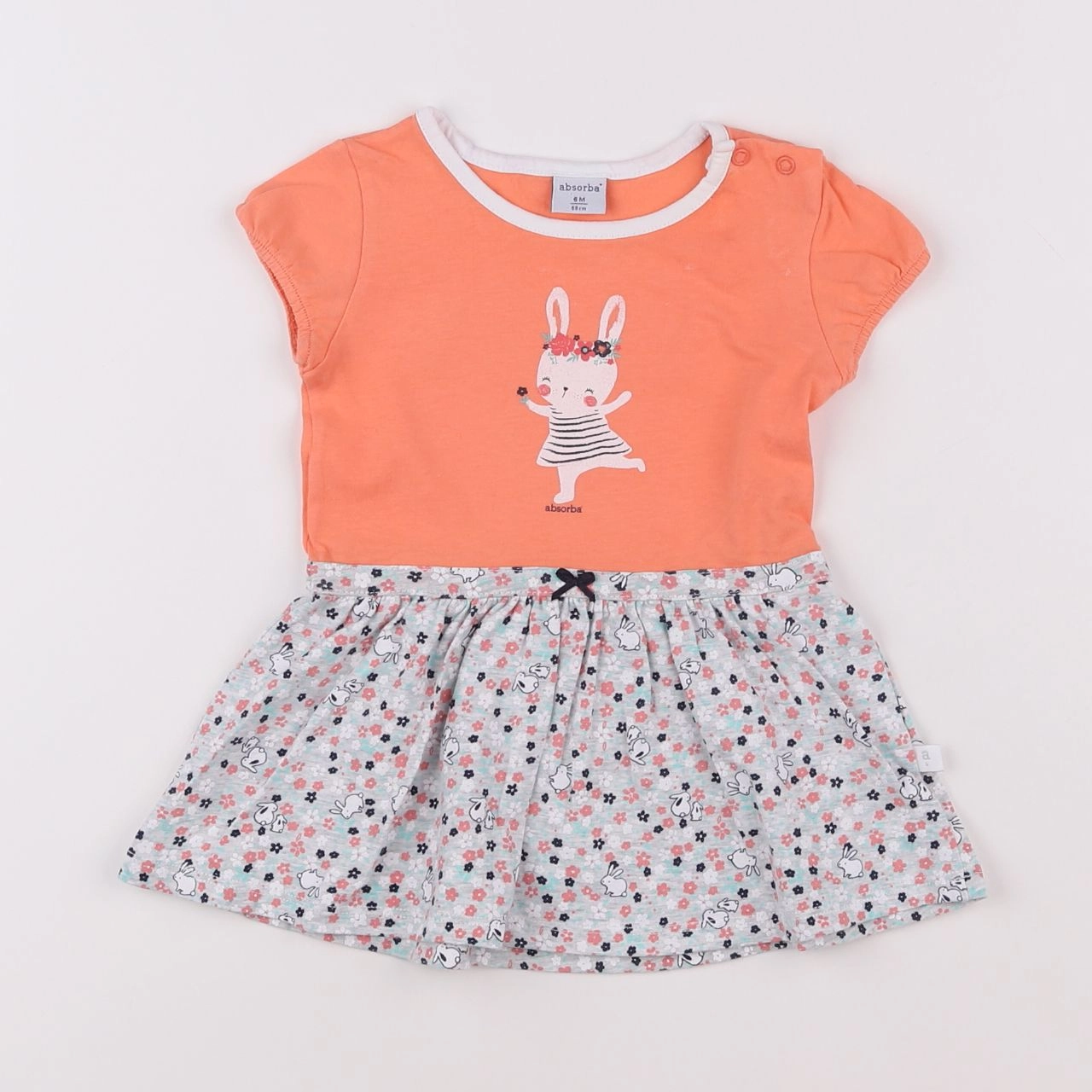 Absorba - robe orange - 6 mois