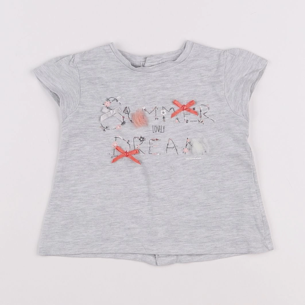 Vertbaudet - tee-shirt gris - 6 mois