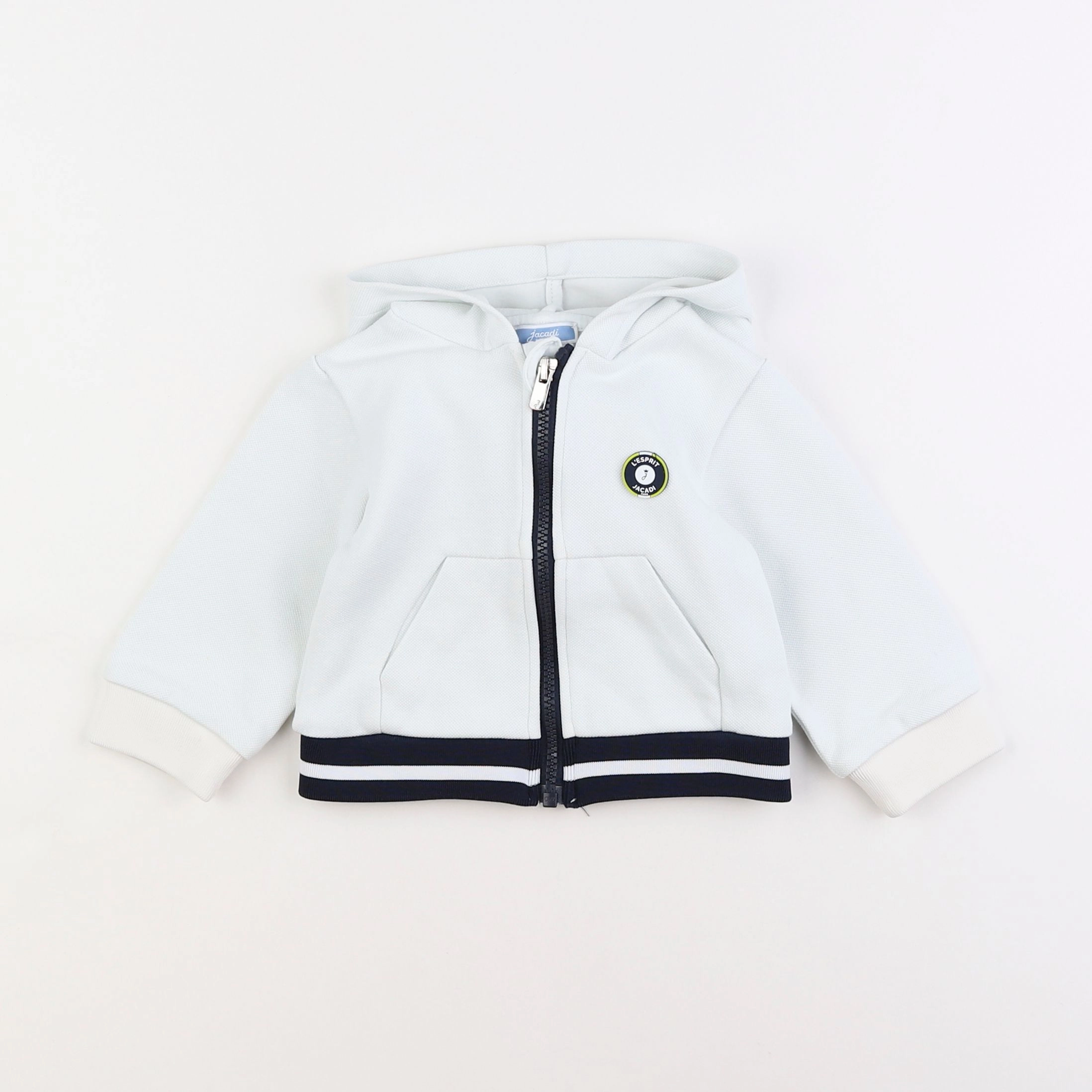 Jacadi - sweat blanc, bleu - 18 mois