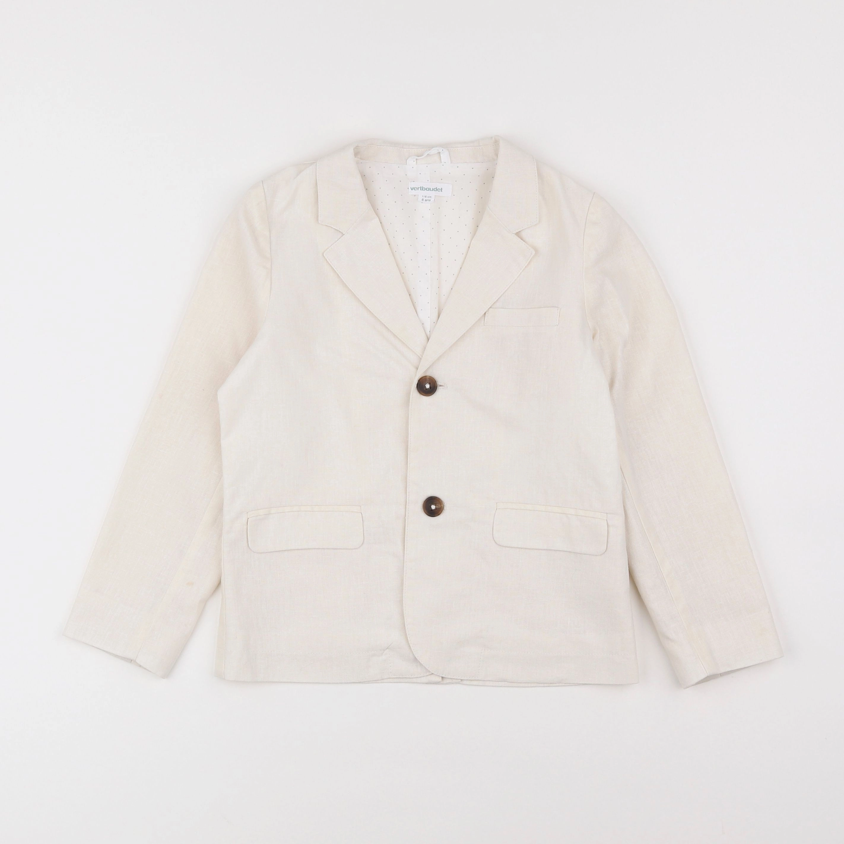 Vertbaudet - veste beige - 6 ans