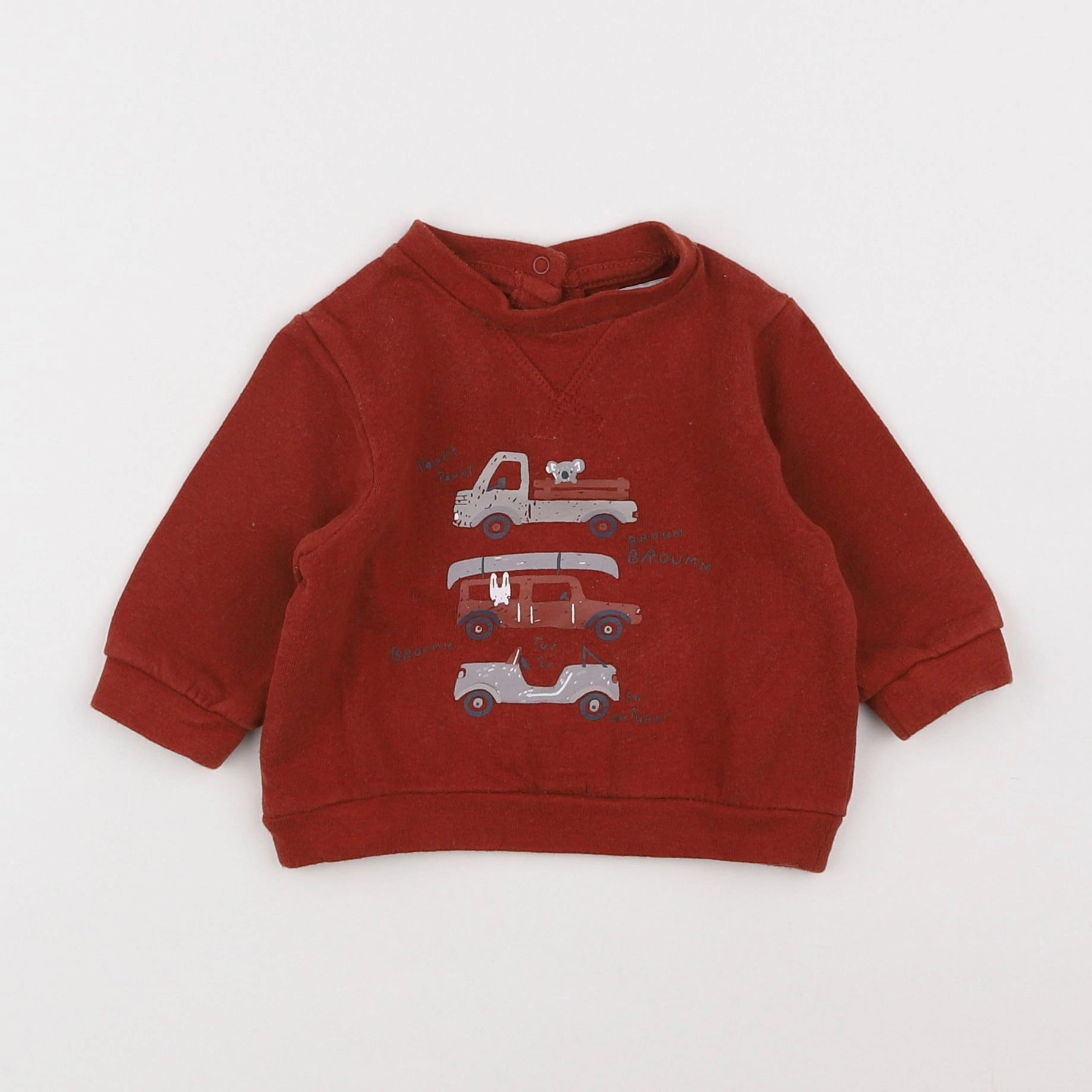 Vertbaudet - sweat rouge - 3 mois