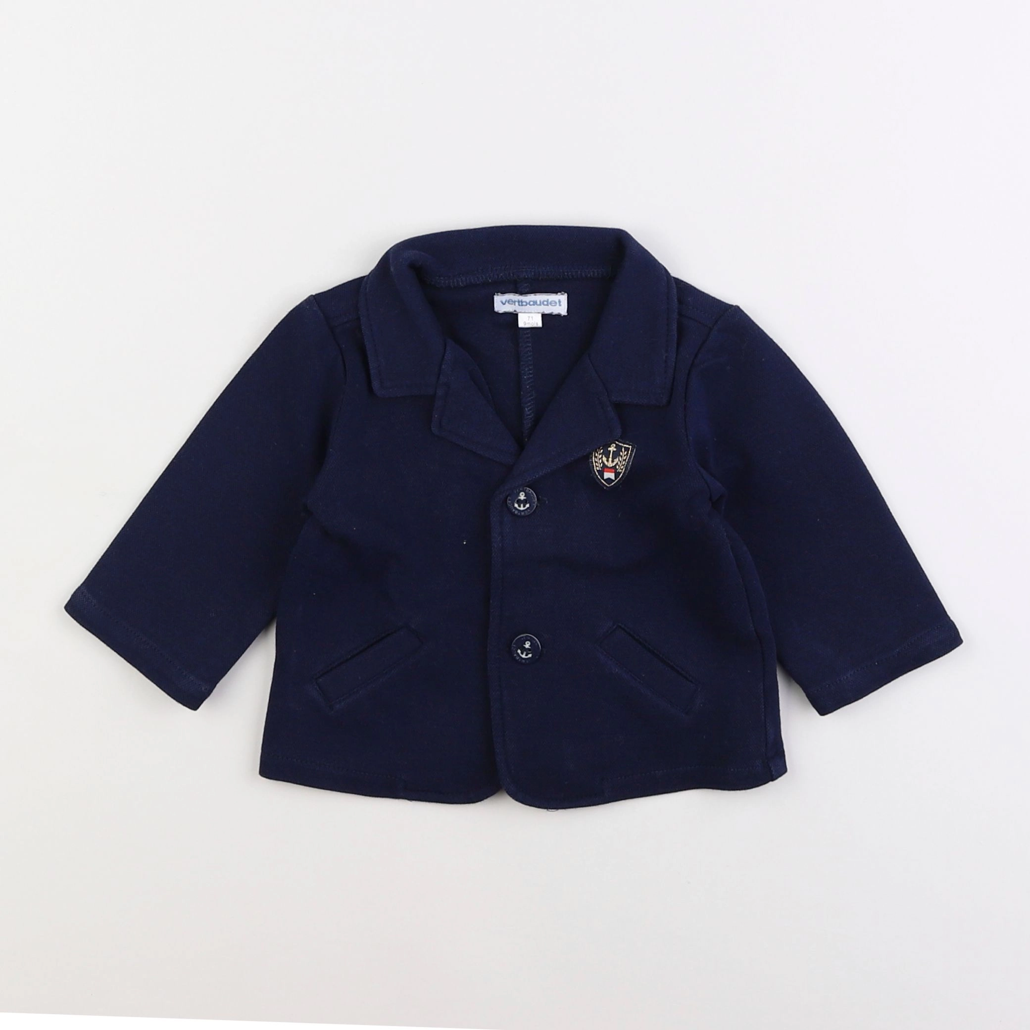 Vertbaudet - veste bleu - 9 mois