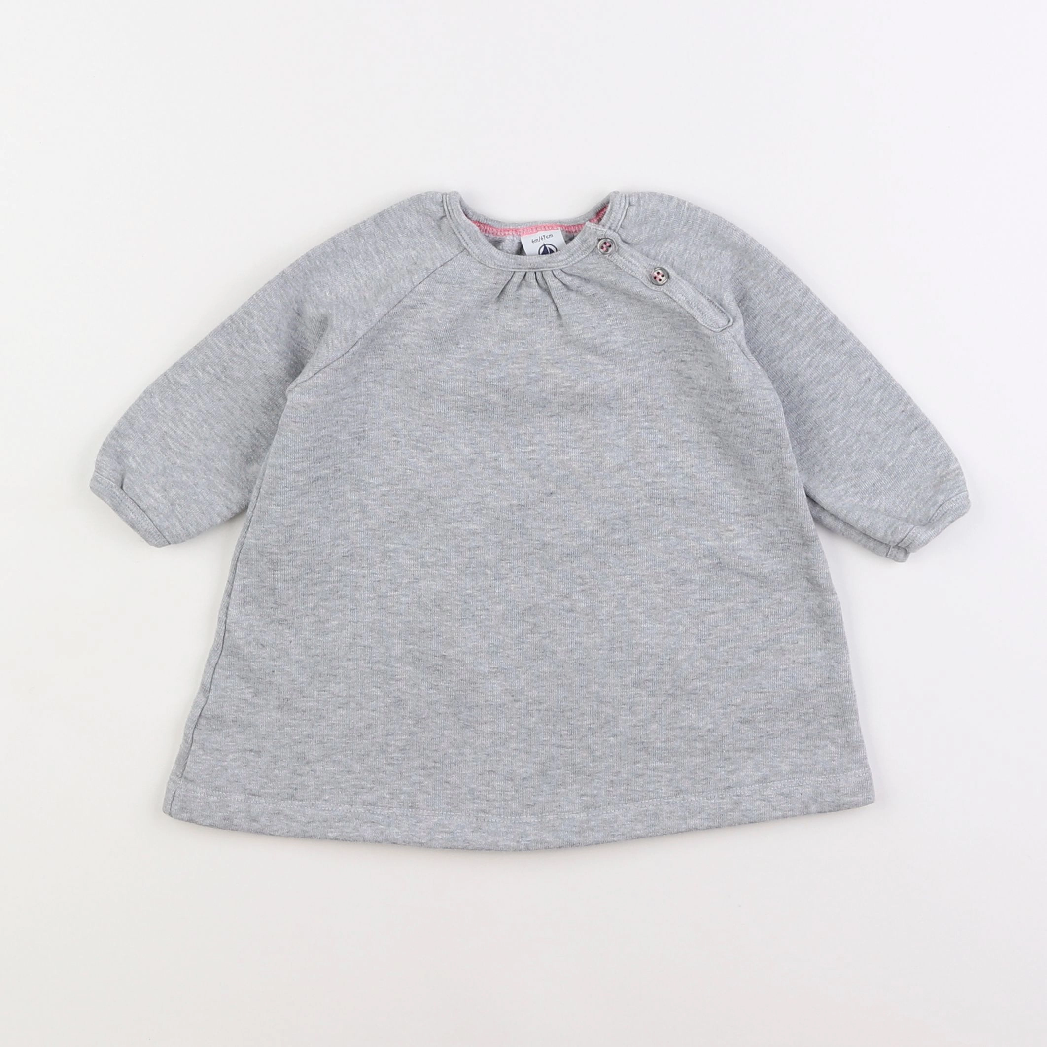 Petit Bateau - robe gris - 6 mois