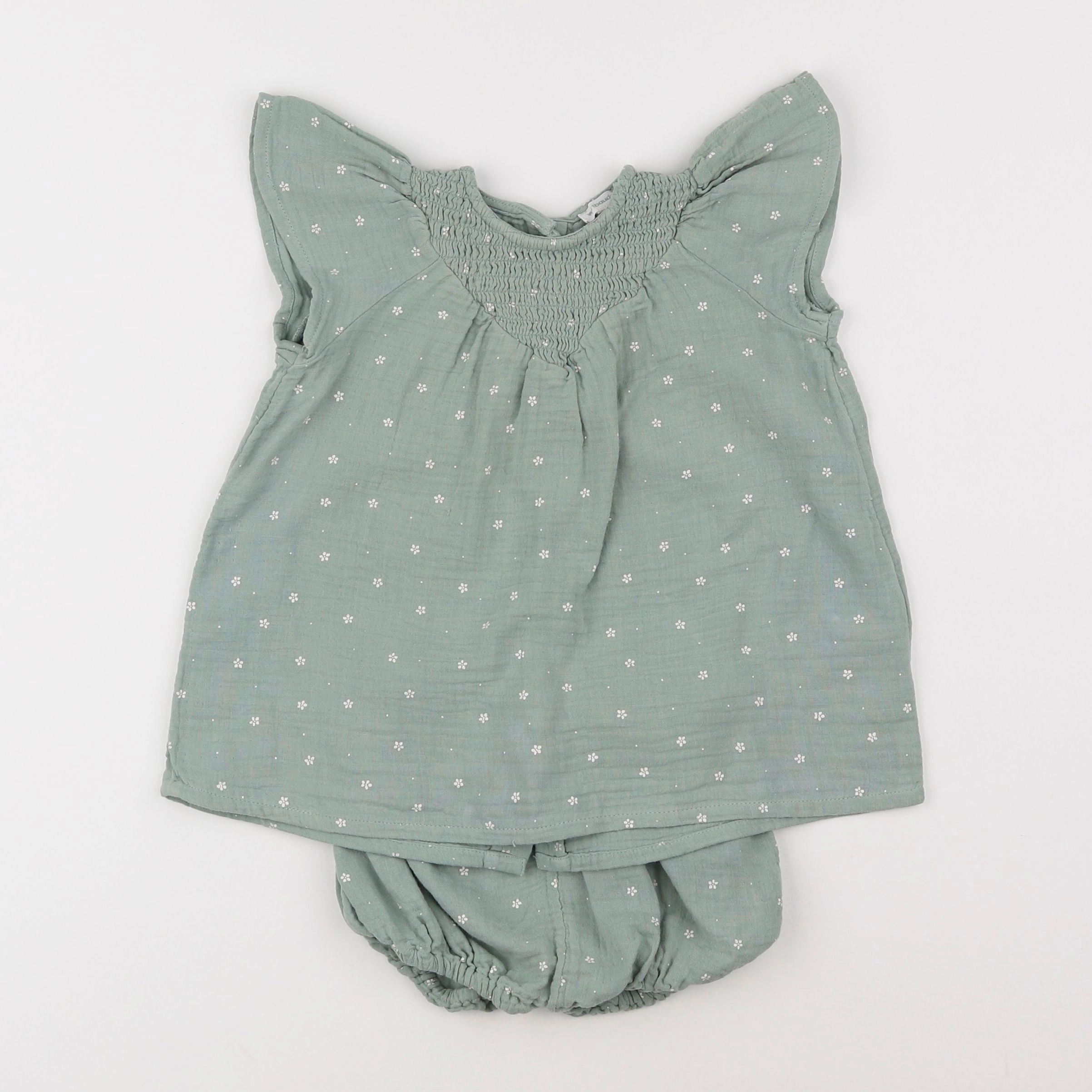 Vertbaudet - robe vert - 9 mois