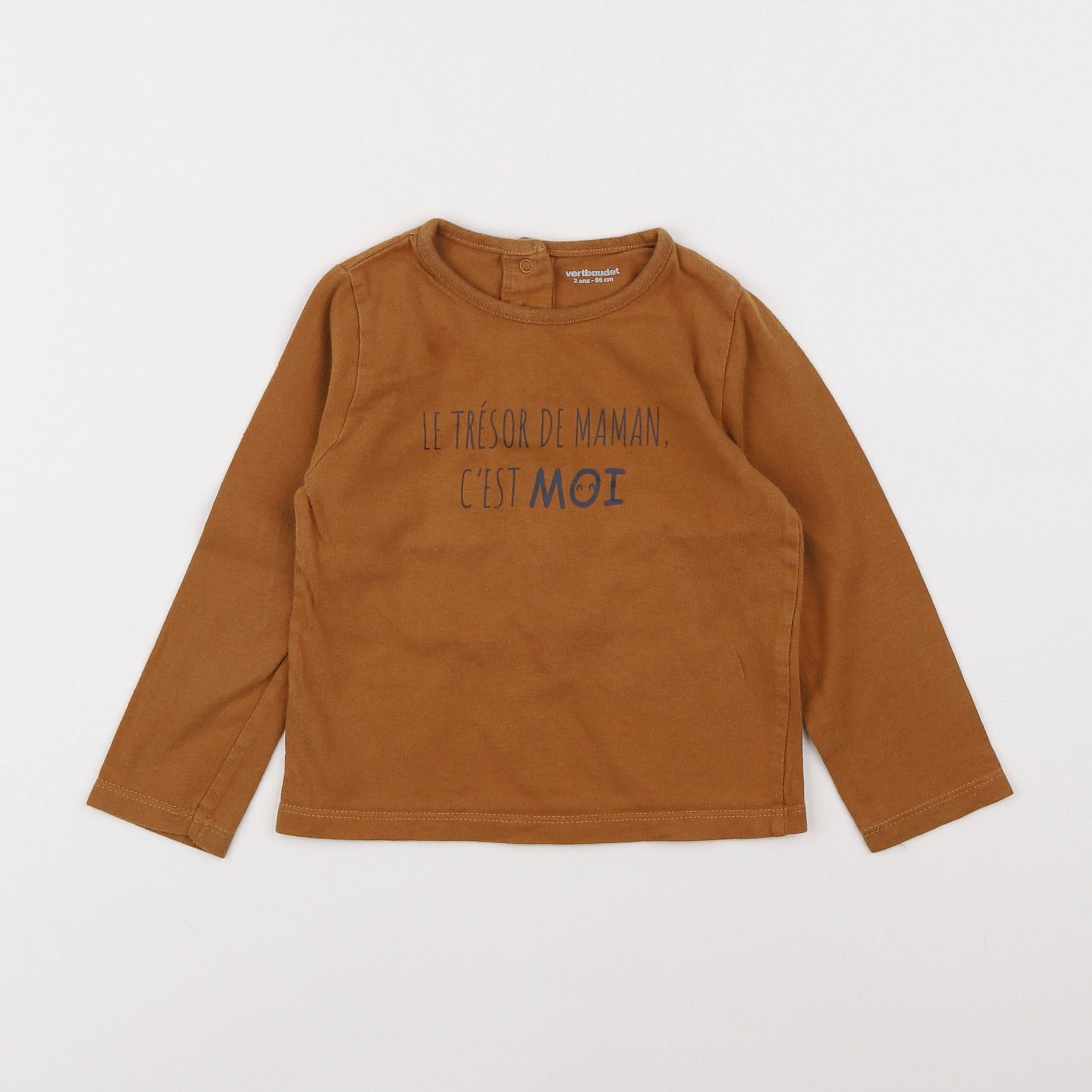 Vertbaudet - tee-shirt marron - 2 ans