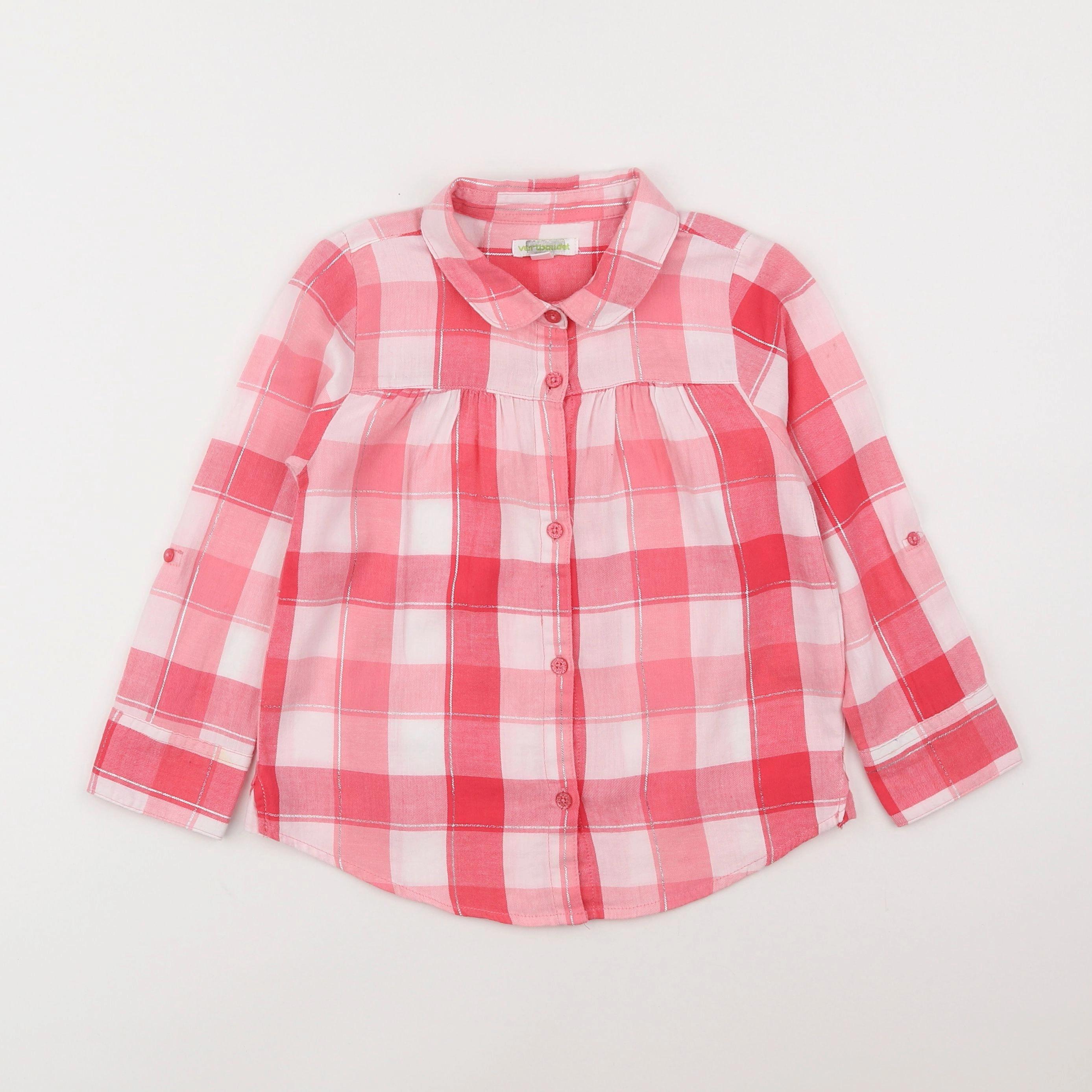 Vertbaudet - chemise rose - 6 ans