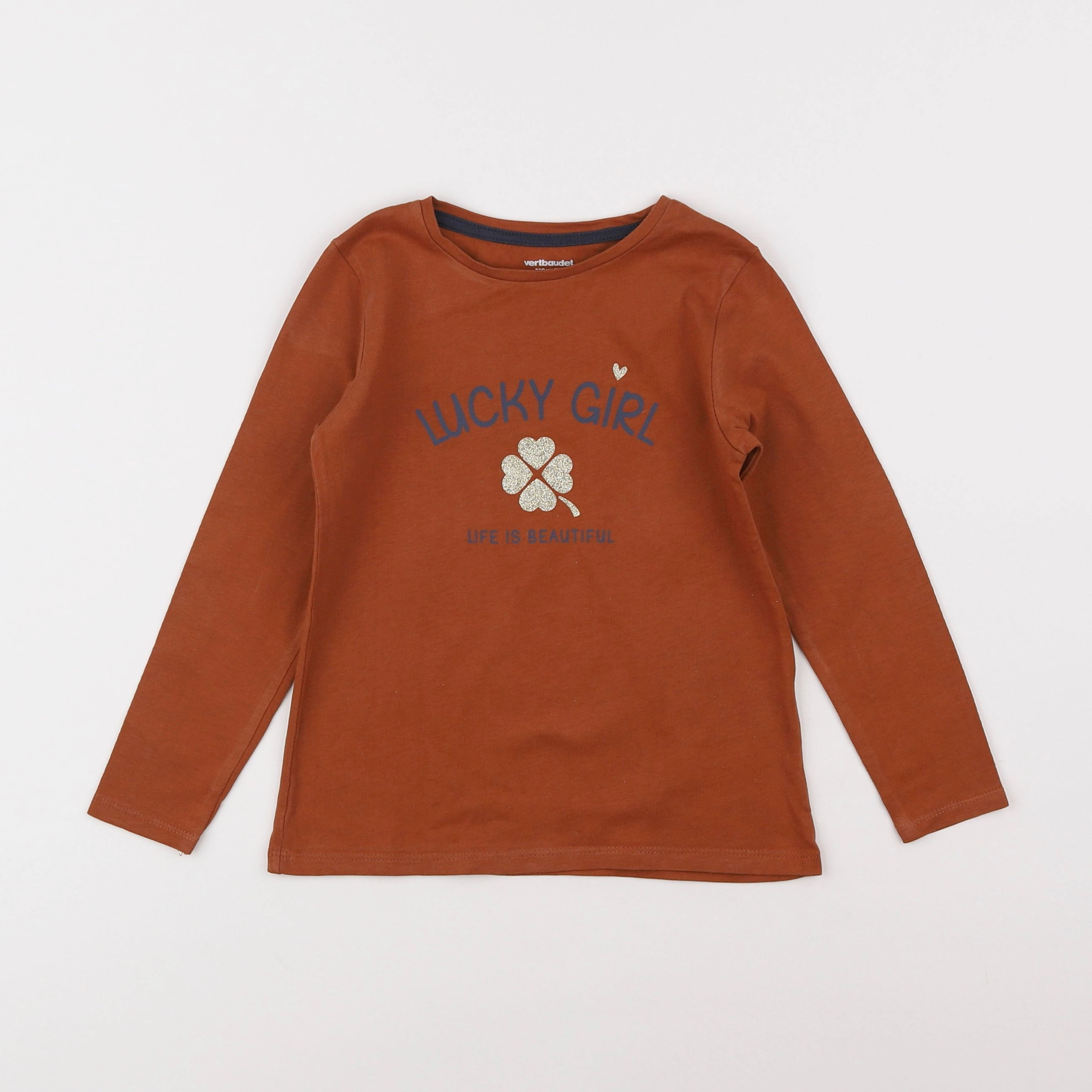 Vertbaudet - tee-shirt marron - 5 ans