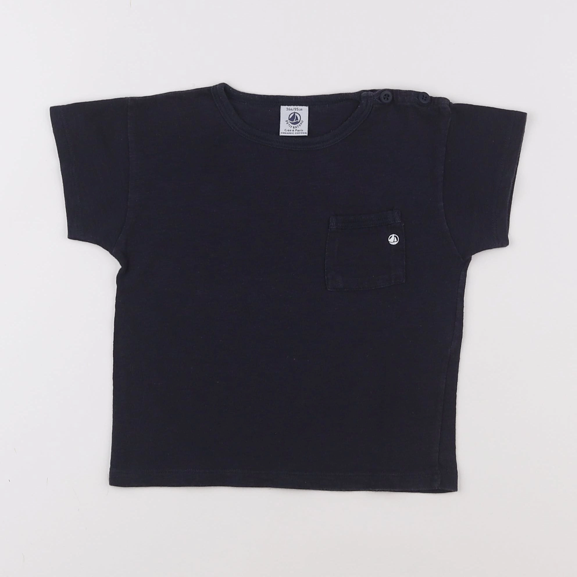 Petit Bateau - tee-shirt bleu - 3 ans