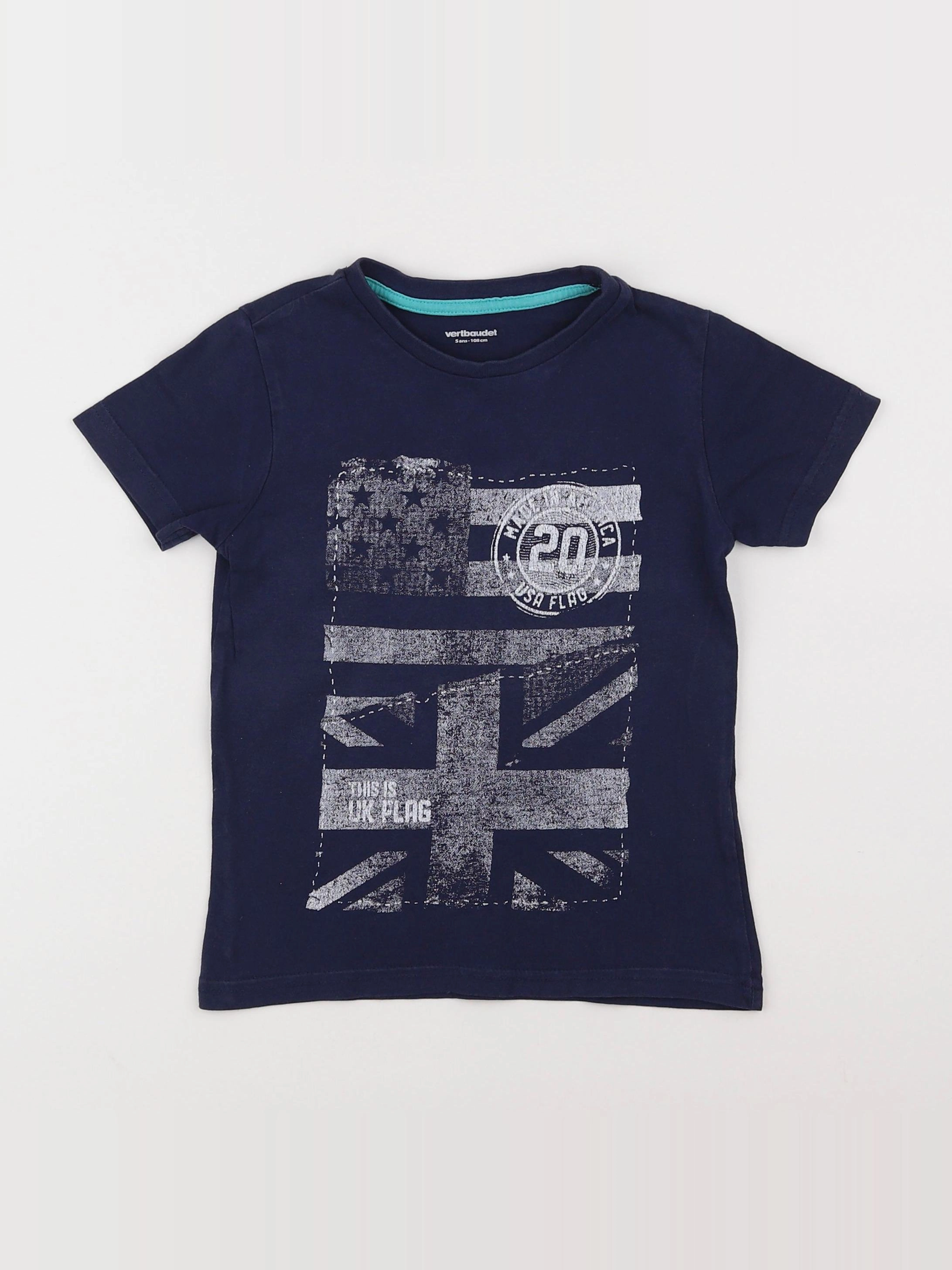 Vertbaudet - tee-shirt bleu - 5 ans
