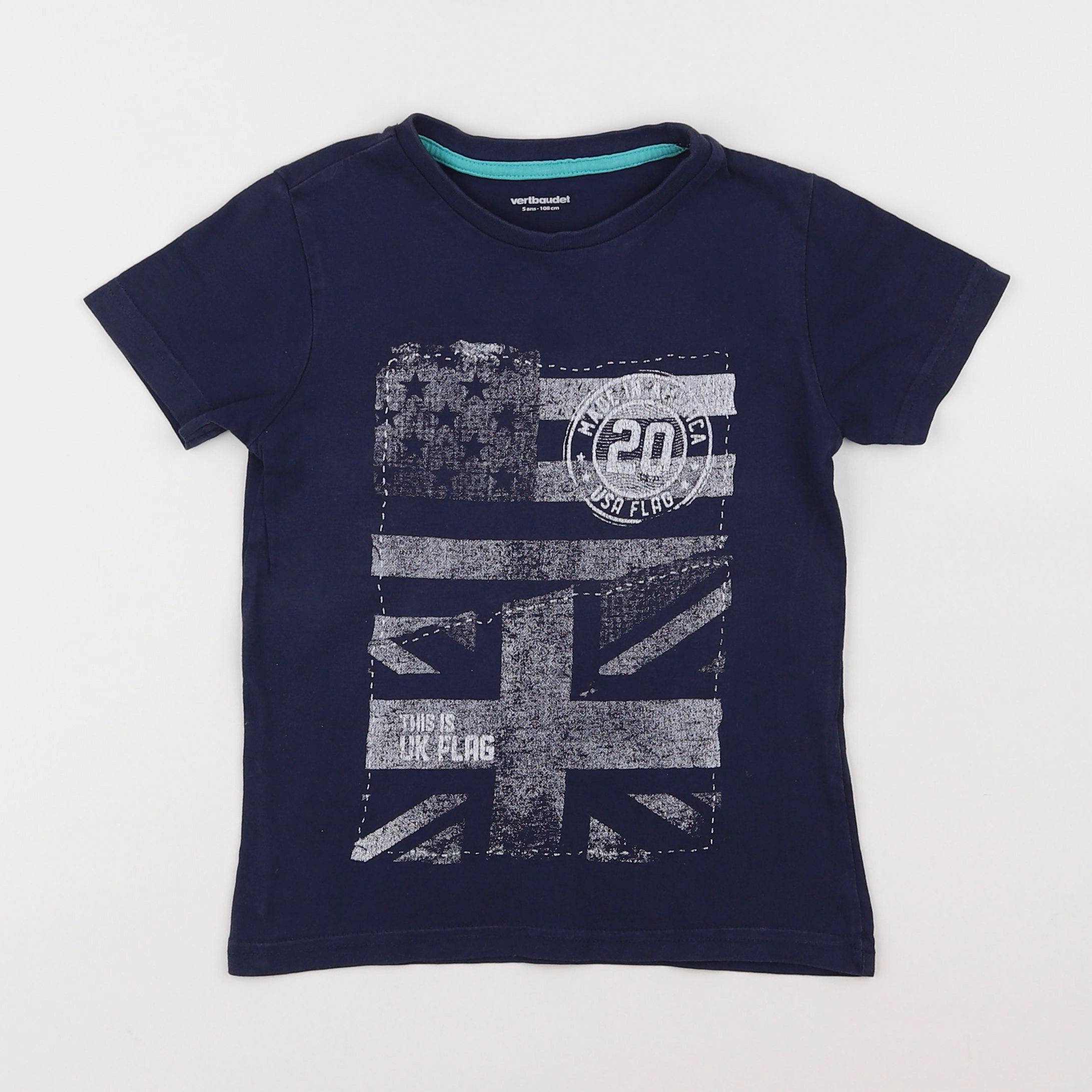 Vertbaudet - tee-shirt bleu - 5 ans