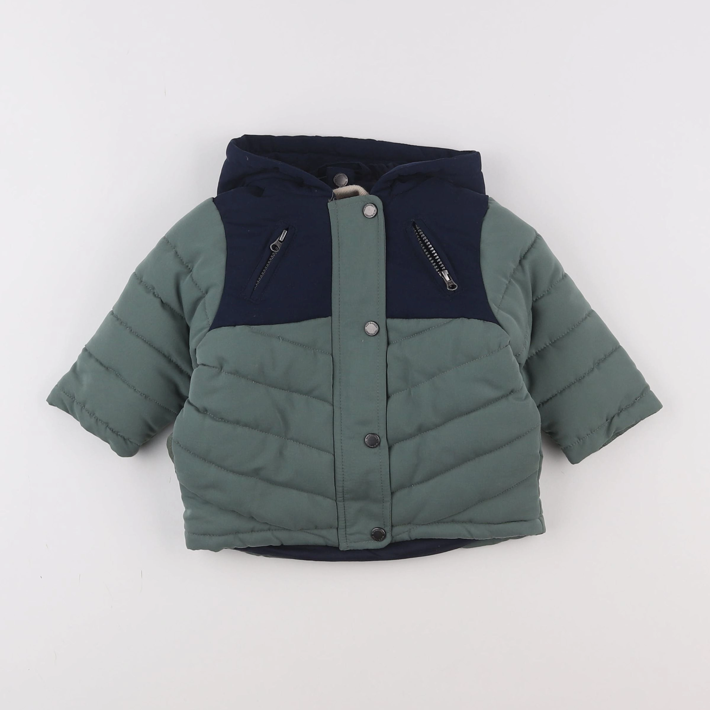 Vertbaudet - manteau doublure amovible vert - 6 mois